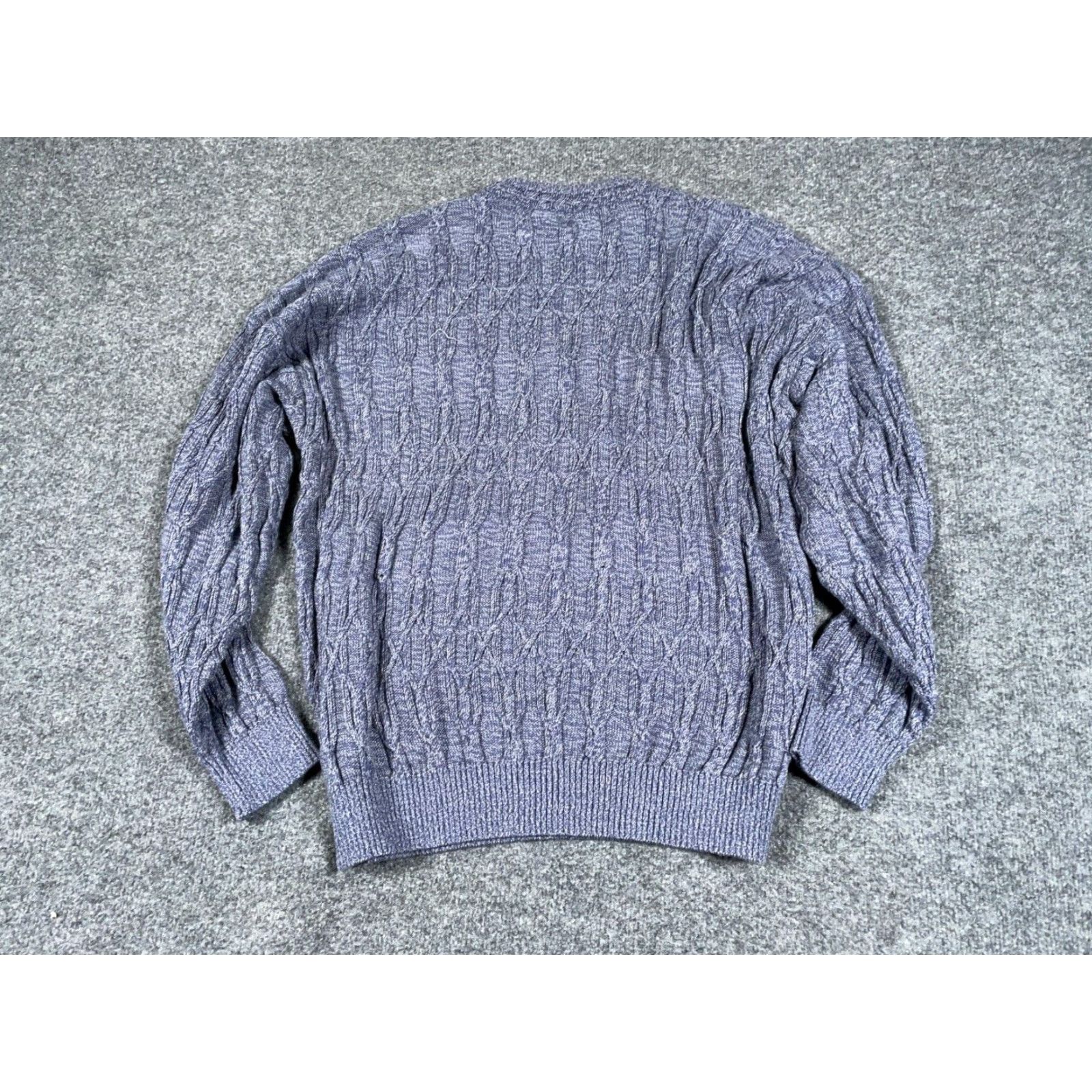 Vintage VINTAGE St. Croix Men's Sweater Pullover Cable Knit Crew Neck Adult Large Gray Blue Cotton Fall Winter Size US L / EU 52-54 / 3 - 2 Thumbnail