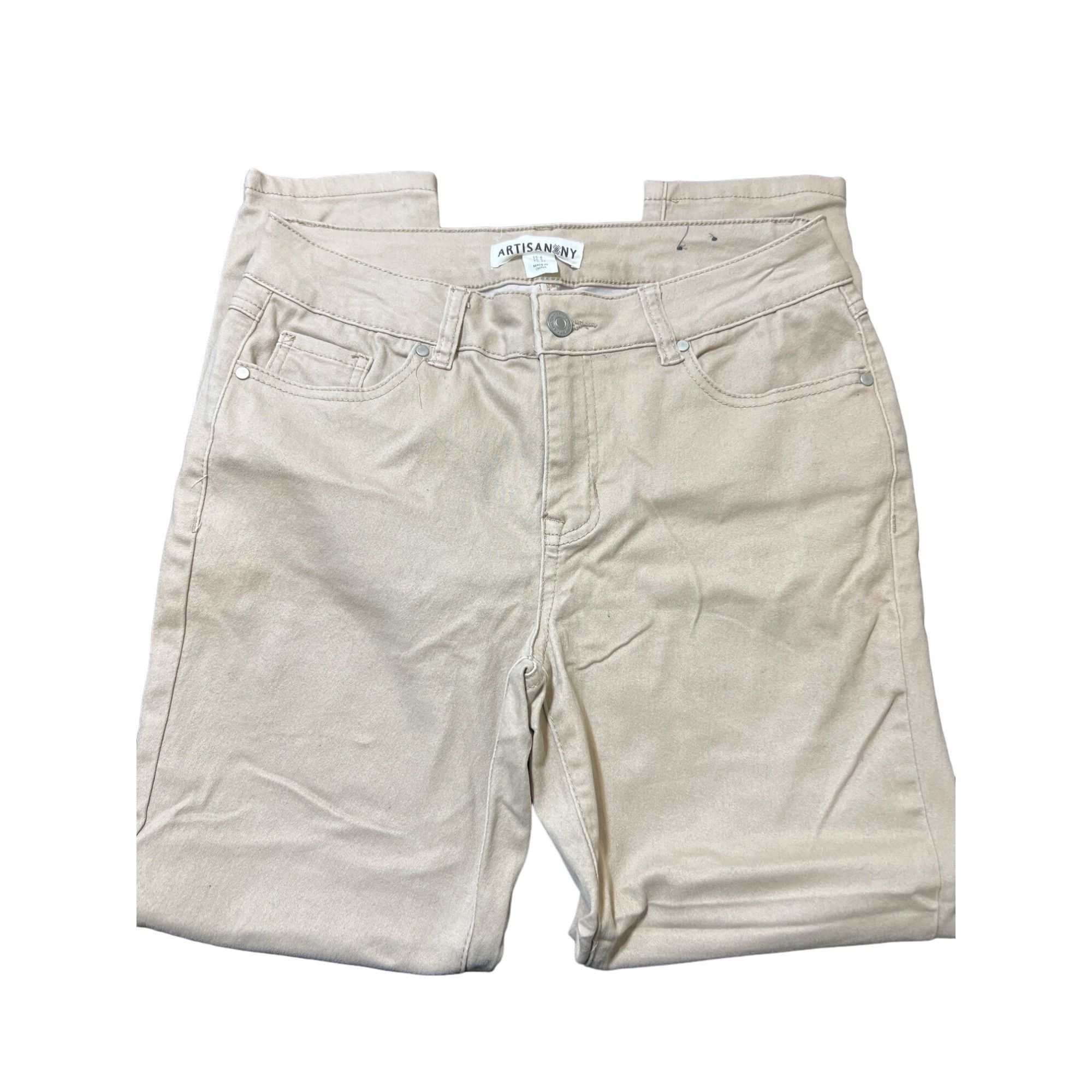 Other Artisan NY Beige Khaki Jeans Skinny Size 6 Denim Women Size 28" / US 6 / IT 42 - 1 Thumbnail