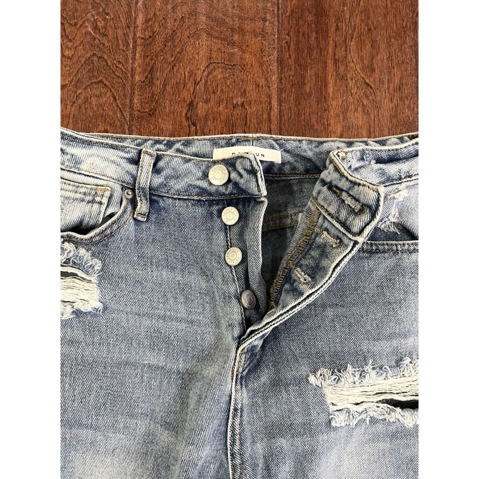 Pacsun PACSUN Mom Jean High Rise Destructed 100% Cotton Denim Jeans Women’s Size 24 Size 42" / US 20 - 4 Thumbnail