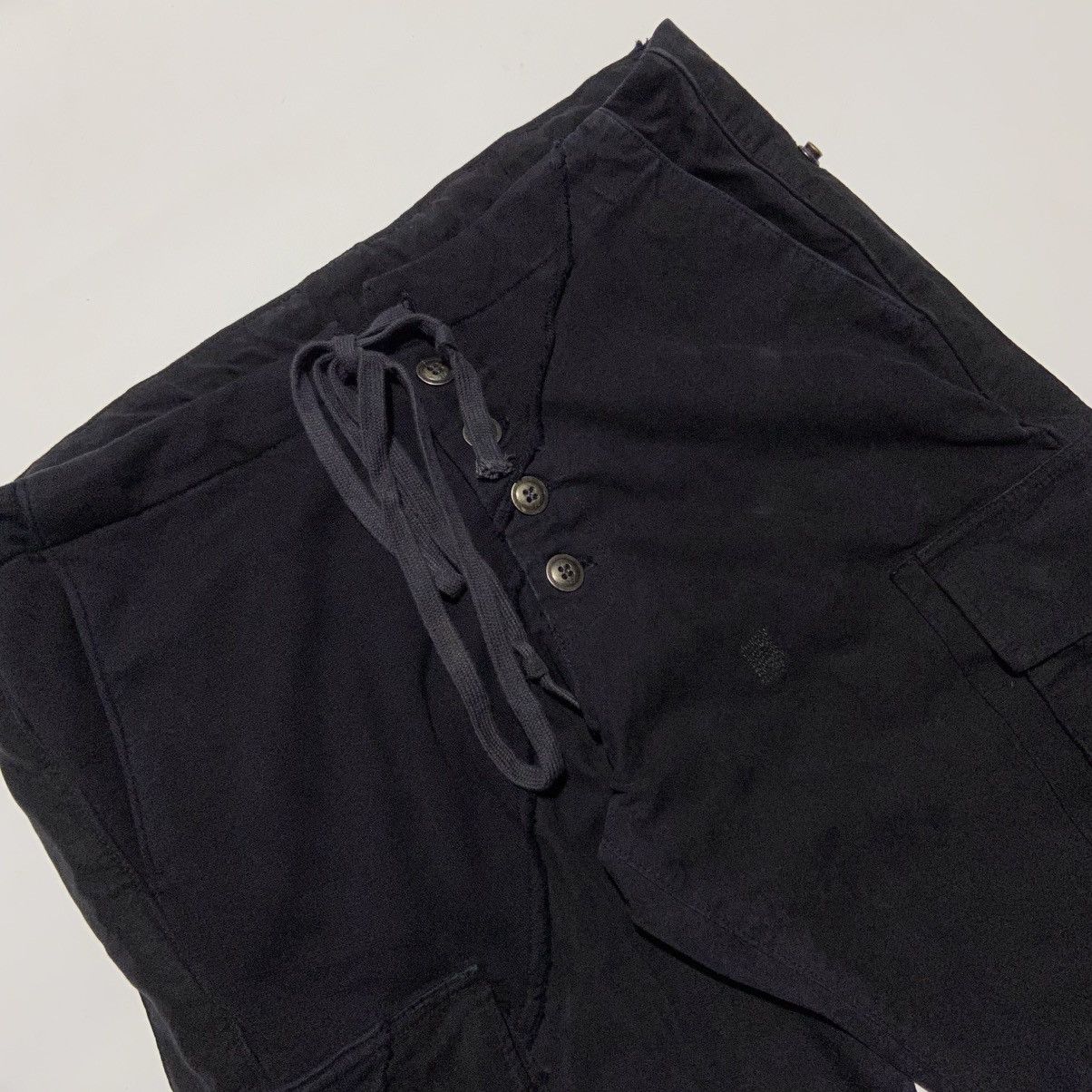 Greg Lauren SS17 Greg Lauren - Black Fleece/Tent Slim Cargo Lounge Pants Size US 36 / EU 52 - 4 Thumbnail
