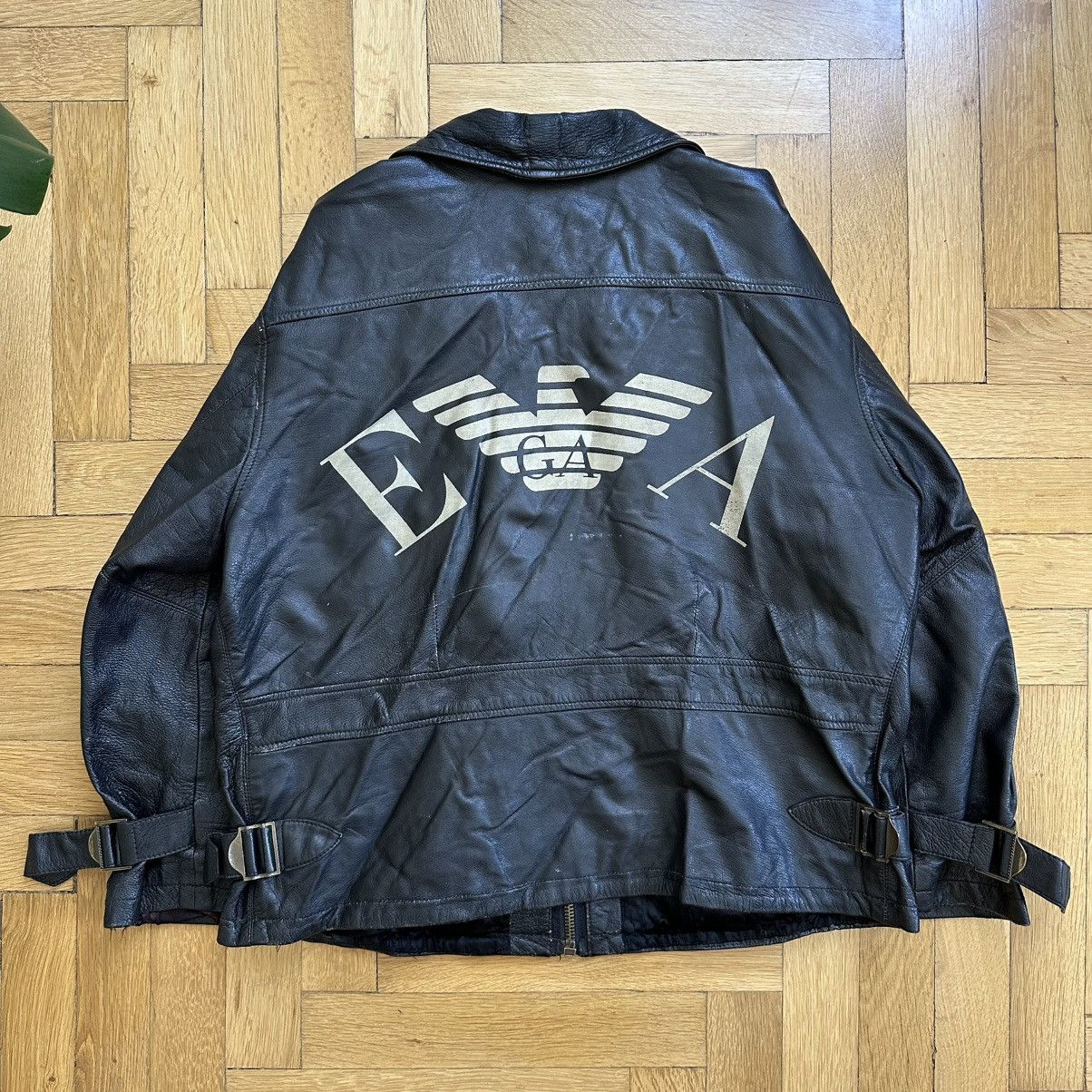 Emporio Armani Emporio Armani Vintage 80s Cropped Buckel Leather Jacket Size US M / EU 48-50 / 2 - 1 Thumbnail