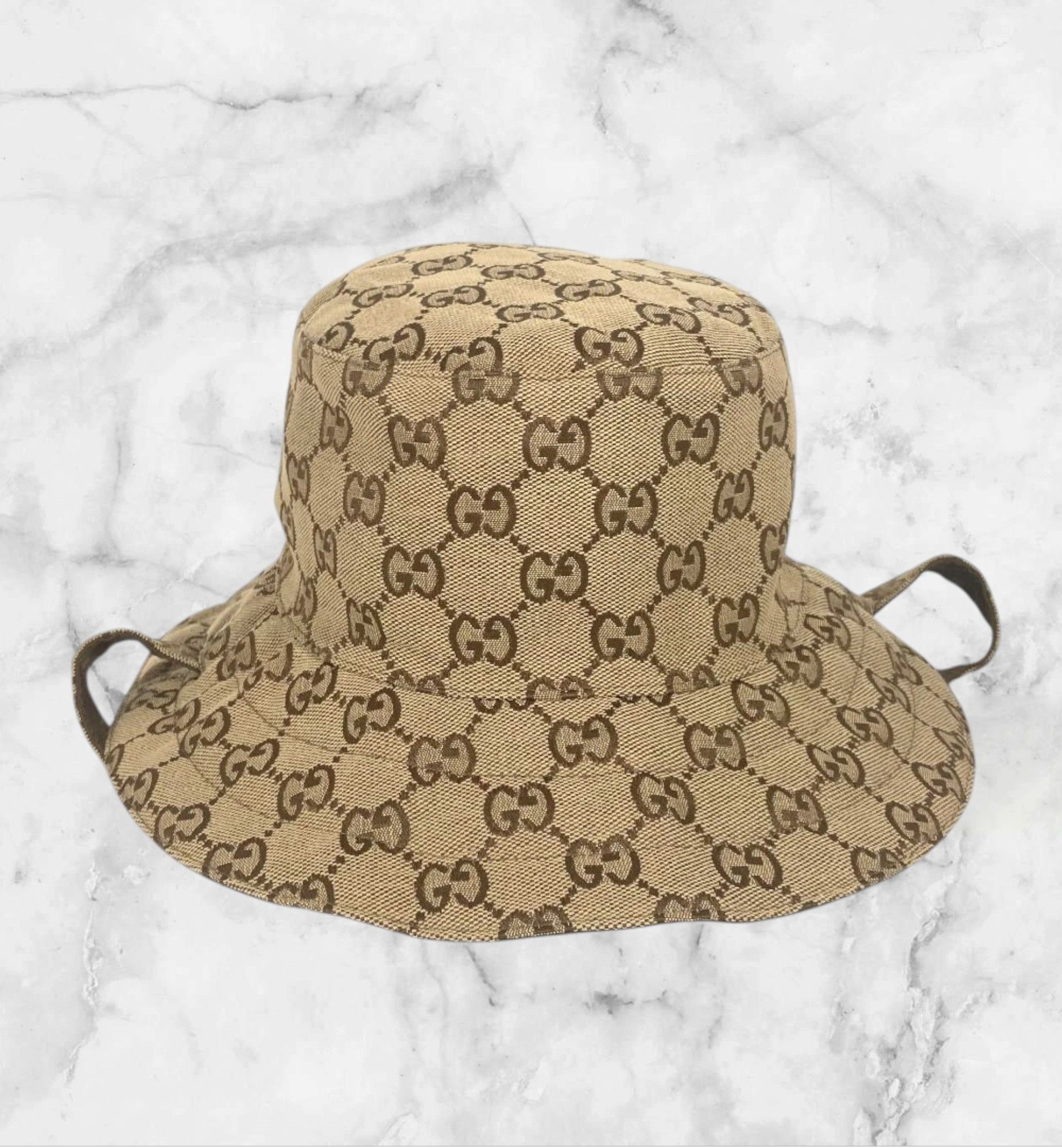 Gucci Gucci GG Monogram Reversible Stripe Bucket Hat Size ONE SIZE - 1 Thumbnail