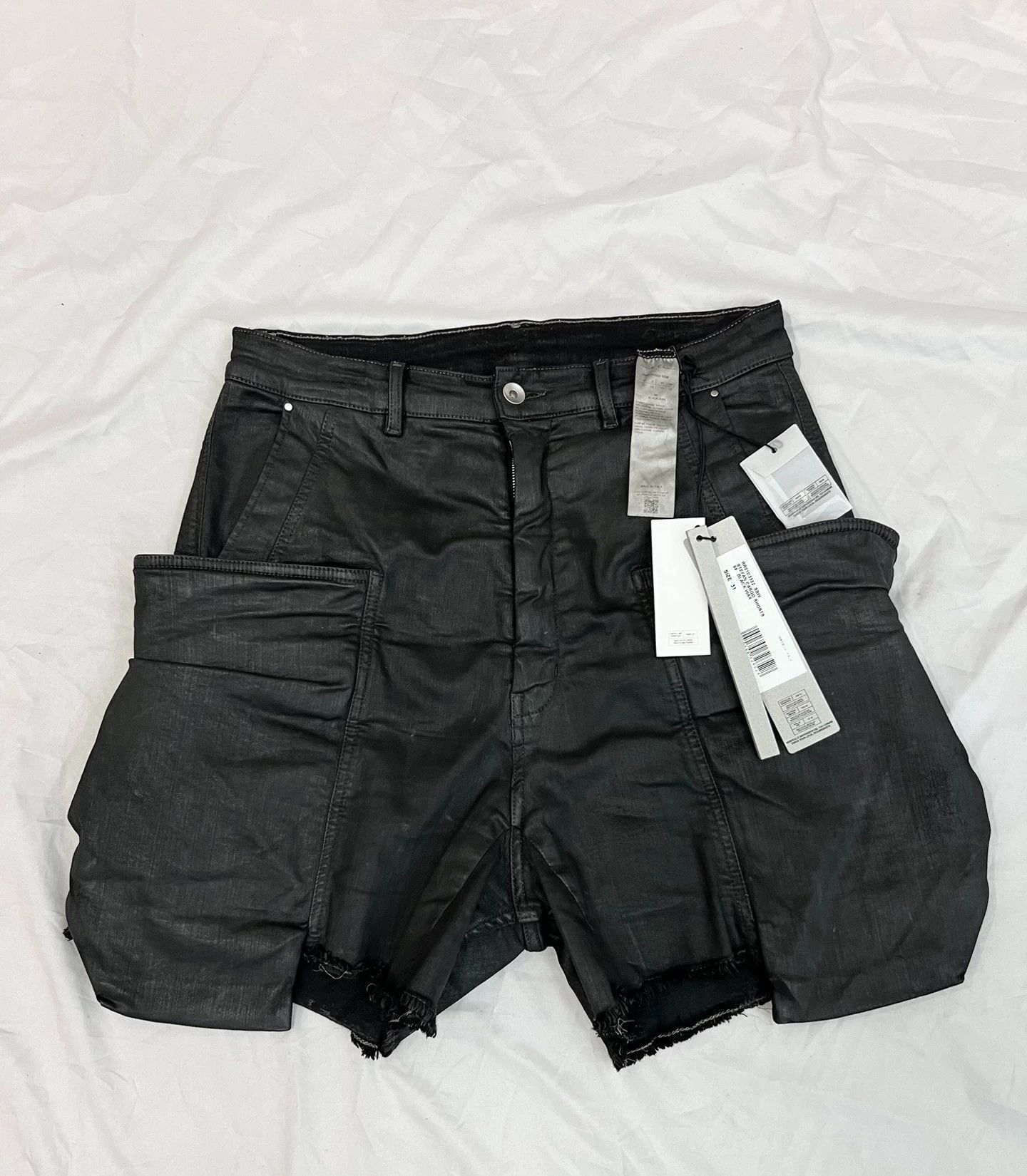 Rick Owens Rick Owens Main line 24ss show waxed shorts-2508 Size US 31 - 1 Thumbnail