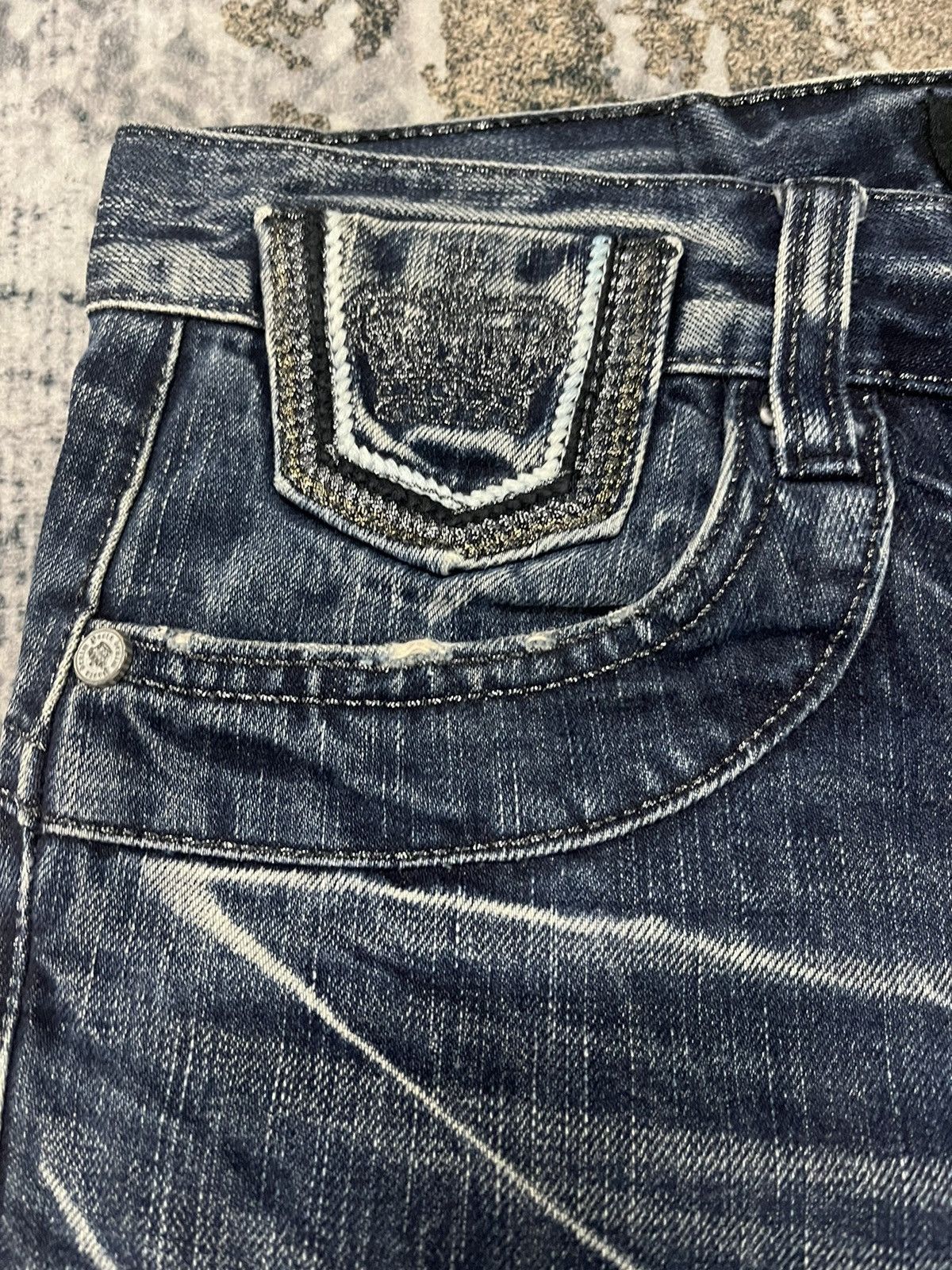 Japanese Brand × Vintage Pasta Denim Embroidered Zipper Pocket Jeans Pant Denim Size US 33 - 3 Thumbnail