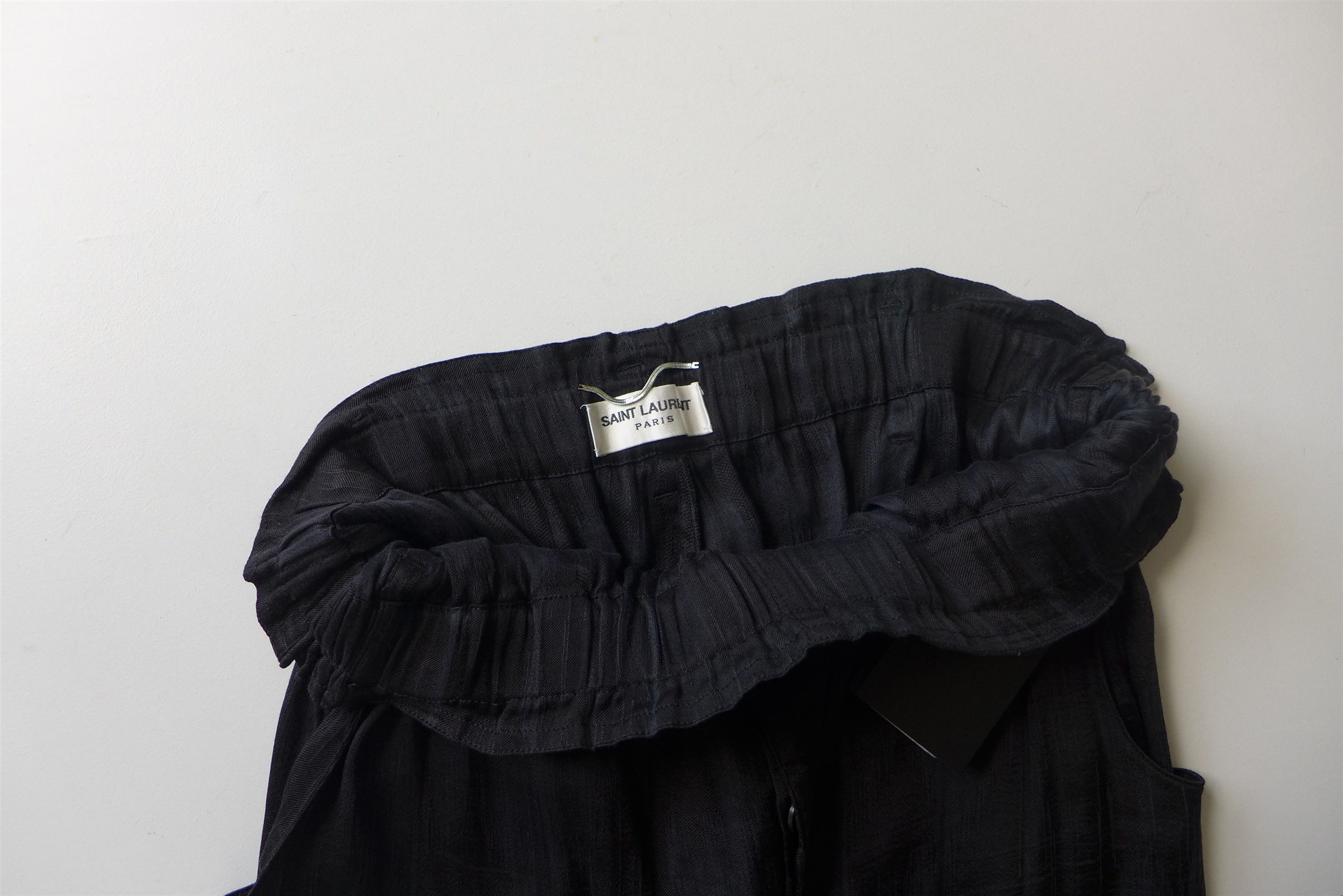 Saint Laurent Paris Saint Laurent Paris Baggy Pants - Black Linen & Silk Size US 32 / EU 48 - 8 Thumbnail