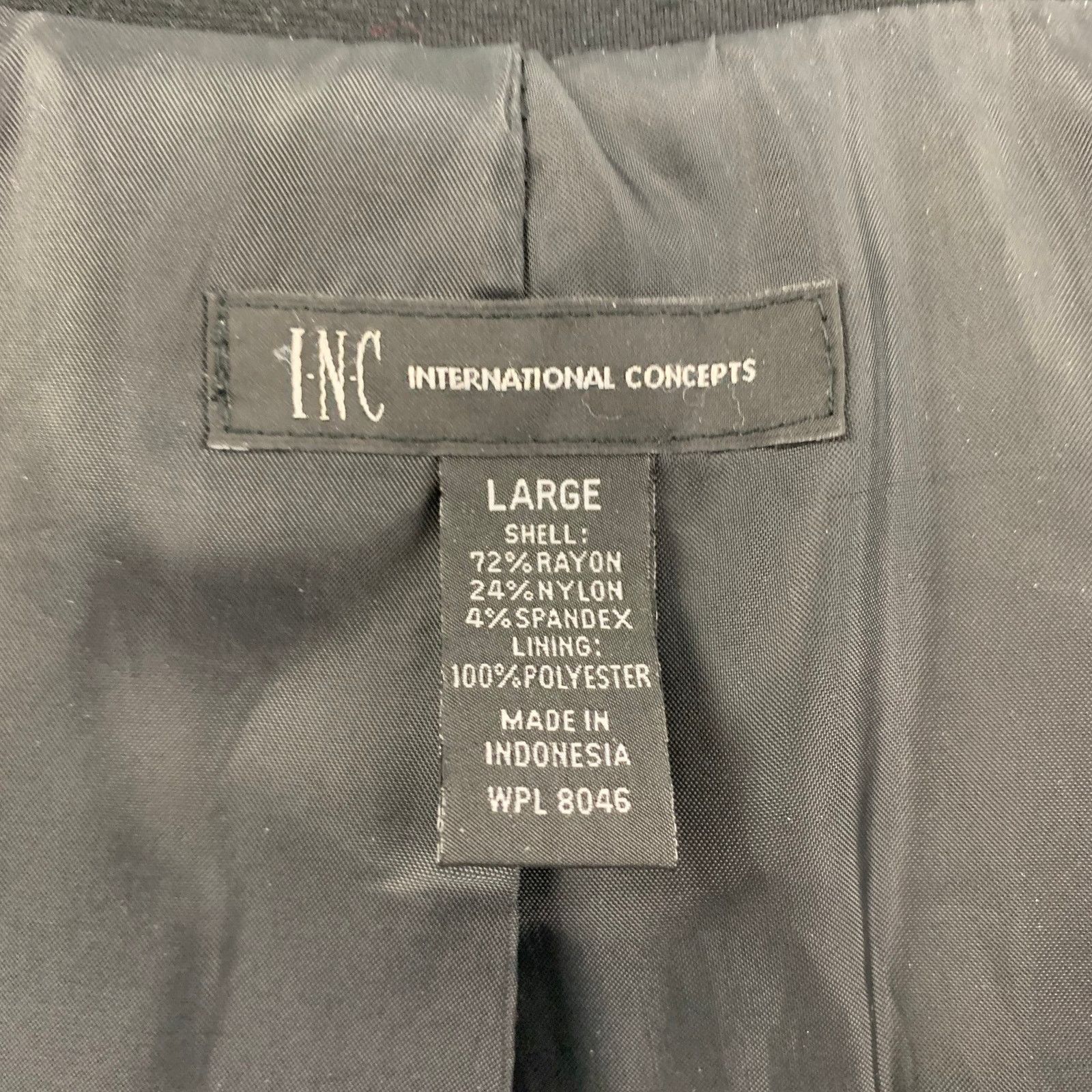 I.N.C I.N.C. Size L Black Rayon Blend Button Up Jacket Size L / US 10 / IT 46 - 4 Thumbnail