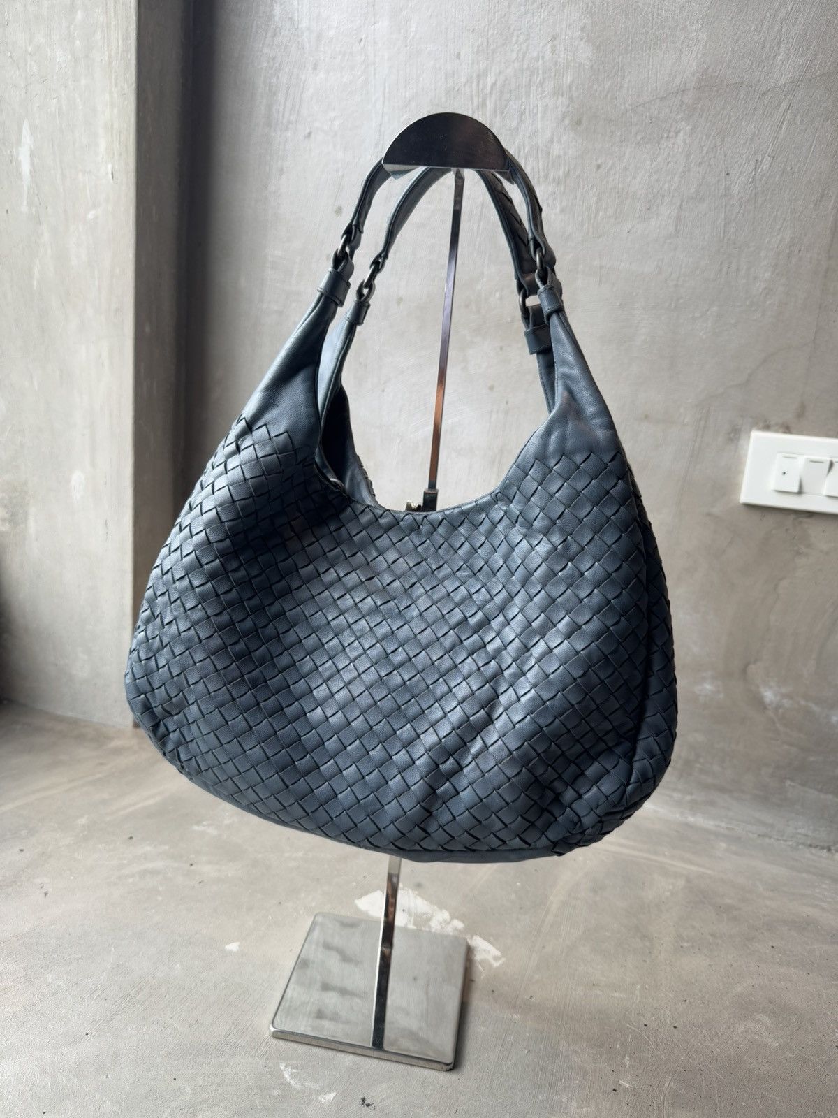 Bottega Veneta Bottega Veneta Blue Leather Intrecciato Campana Hobo Size ONE SIZE - 2 Thumbnail