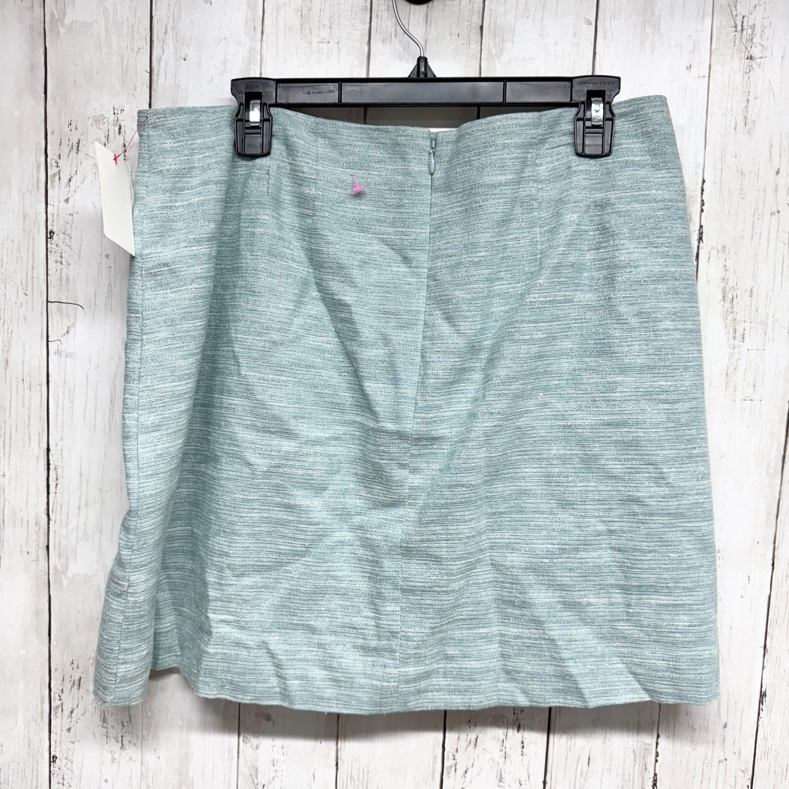 Asos ASOS Skirt Size 14 Light Blue Linen Blend Mini Side Button Size 36" / US 14 / IT 50 - 5 Thumbnail