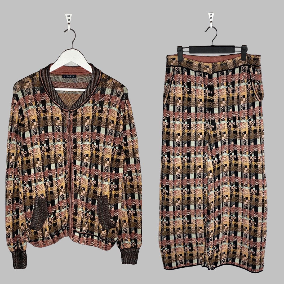 Other 🔥 IVKO TARTAN CHECK PATTERN SUIT BOMBER & SWEATPANTS WONEN’S Size XXL / US 16-18 / IT 52-54 - 1 Thumbnail