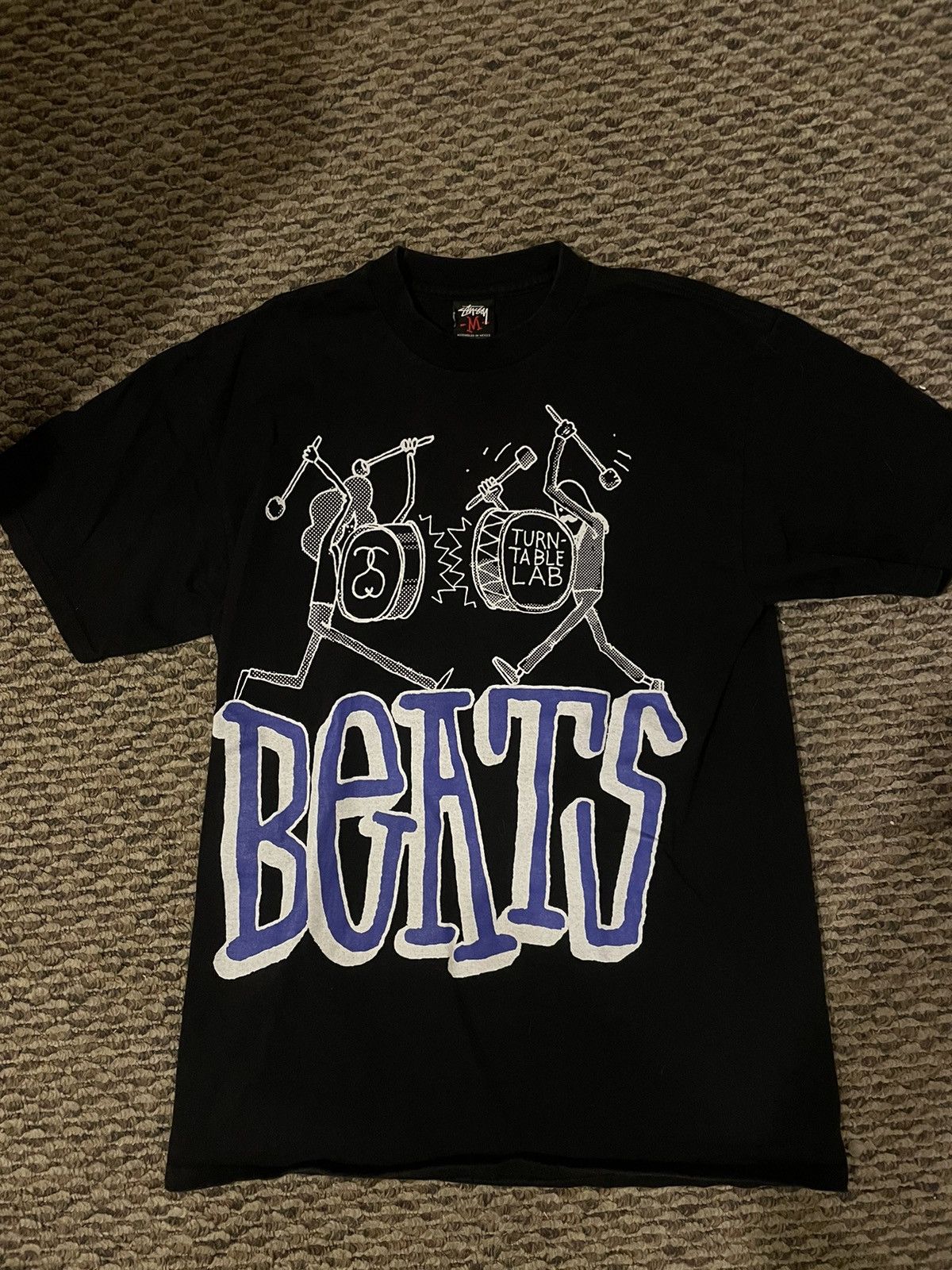 Stussy × Vintage 90’s Stussy Beats Tour Shirt Size US M / EU 48-50 / 2 - 1 Thumbnail