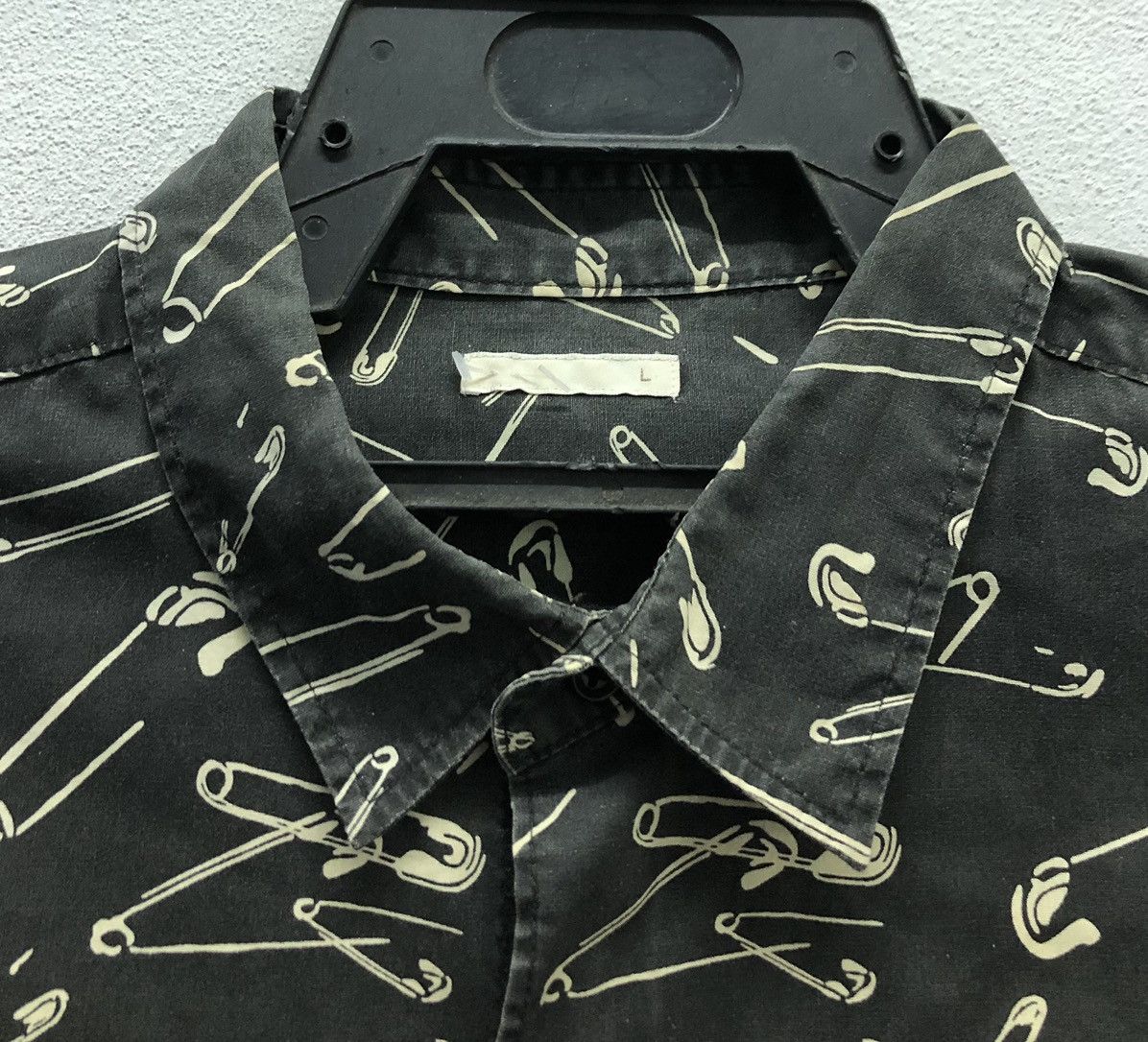 GU Vintage GU Safety Pin Print Long Sleeve Shirt Button Up Size US L / EU 52-54 / 3 - 3 Thumbnail