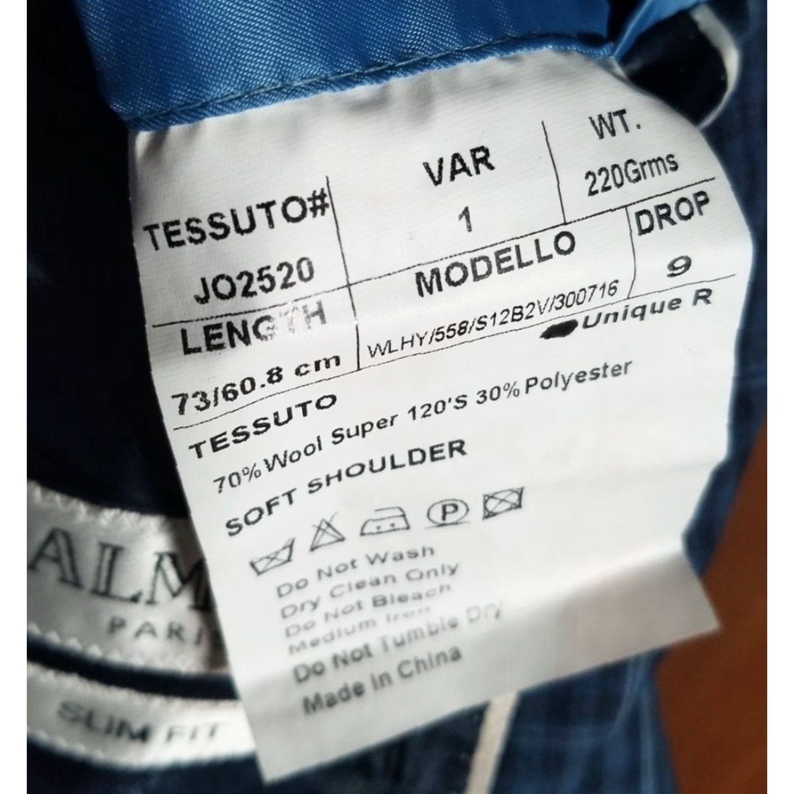 Balmain Sport Coat Jacket Blues Check Wool 38R Slim Adult Men Regular Notch Lapel Four-Button Four-Button Single-Breasted Tailored