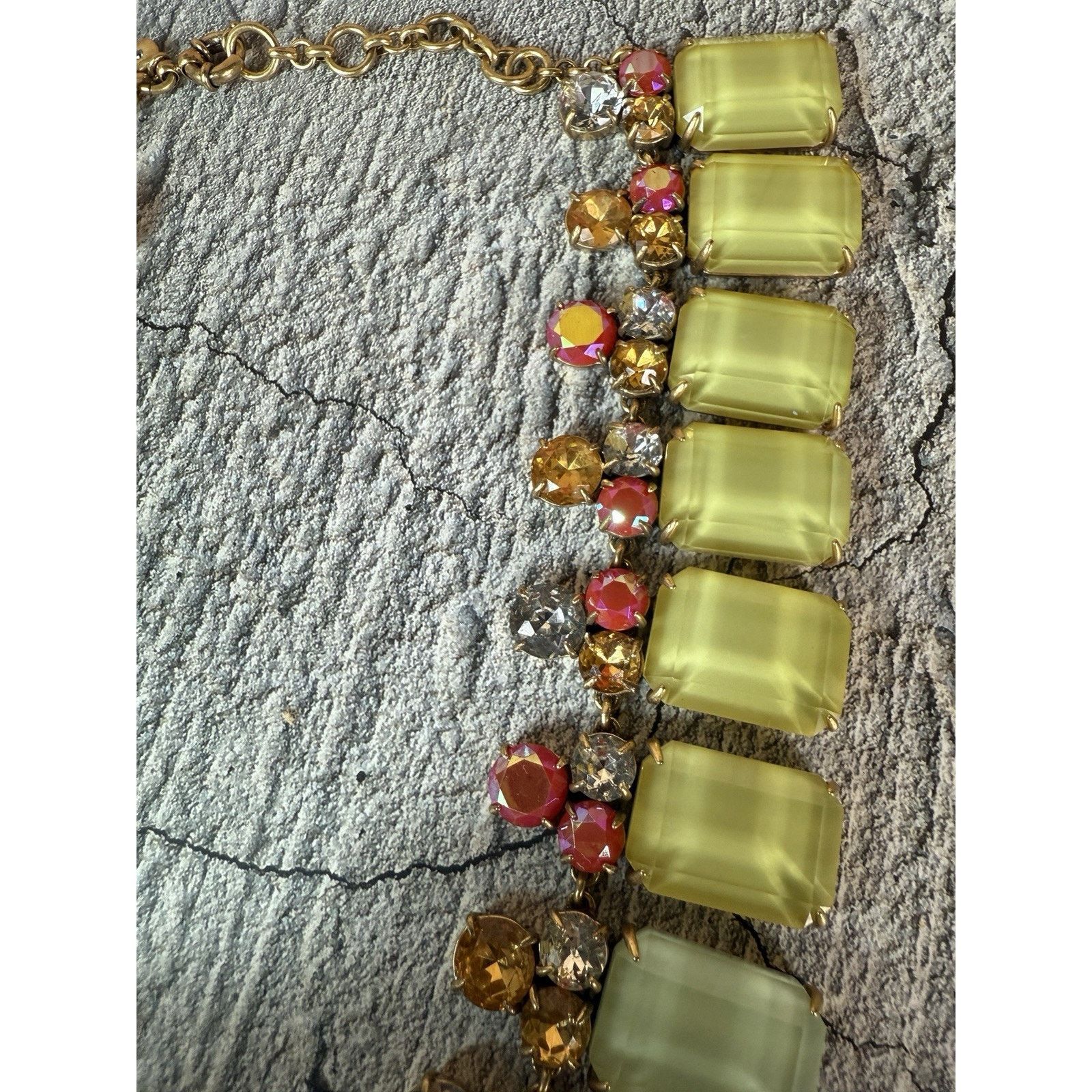 J.Crew J Crew Faceted Multicolor Rhinestones Statement Bib Necklace Size ONE SIZE - 5 Thumbnail