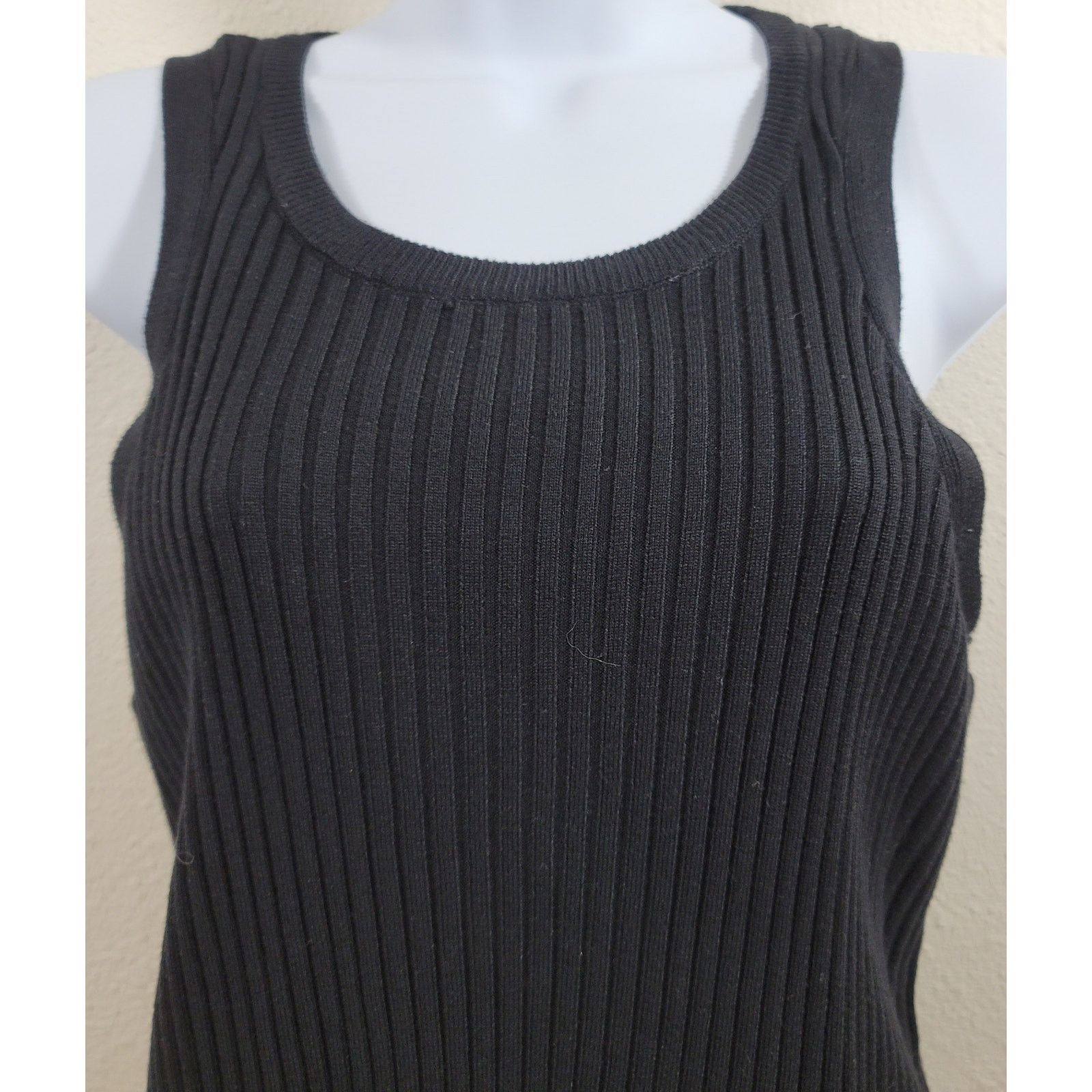 Bar III Bar III Black Ribbed Lined And Layered Sheer Hem Top Medium Size M / US 6-8 / IT 42-44 - 2 Thumbnail