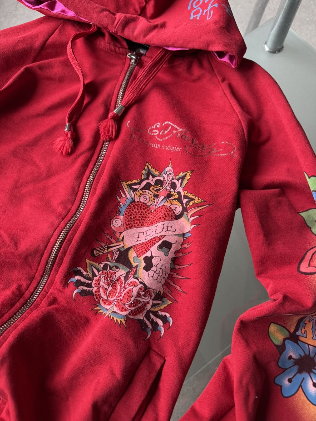 Ed Hardy Vintage Ed Hardy Zip Hoodie Red Size S / US 4 / IT 40 - 5 Thumbnail