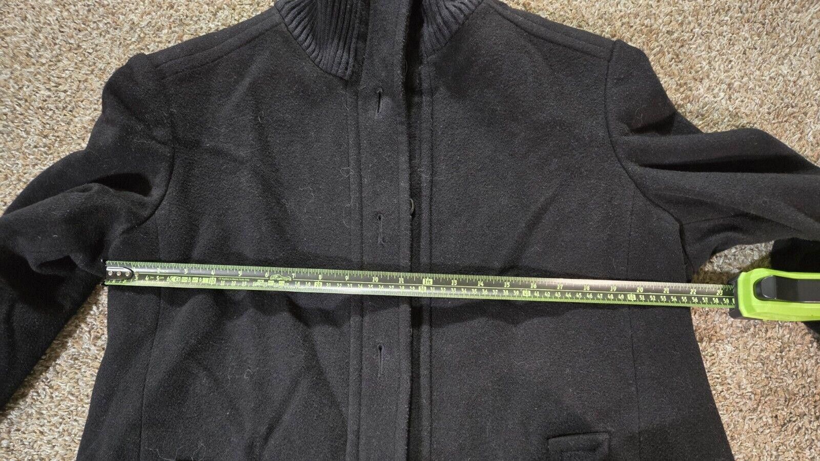 Designer Fleet Street Wool Black Peacoat Turtle Neck & Buttons XL Size XL / US 12-14 / IT 48-50 - 3 Thumbnail