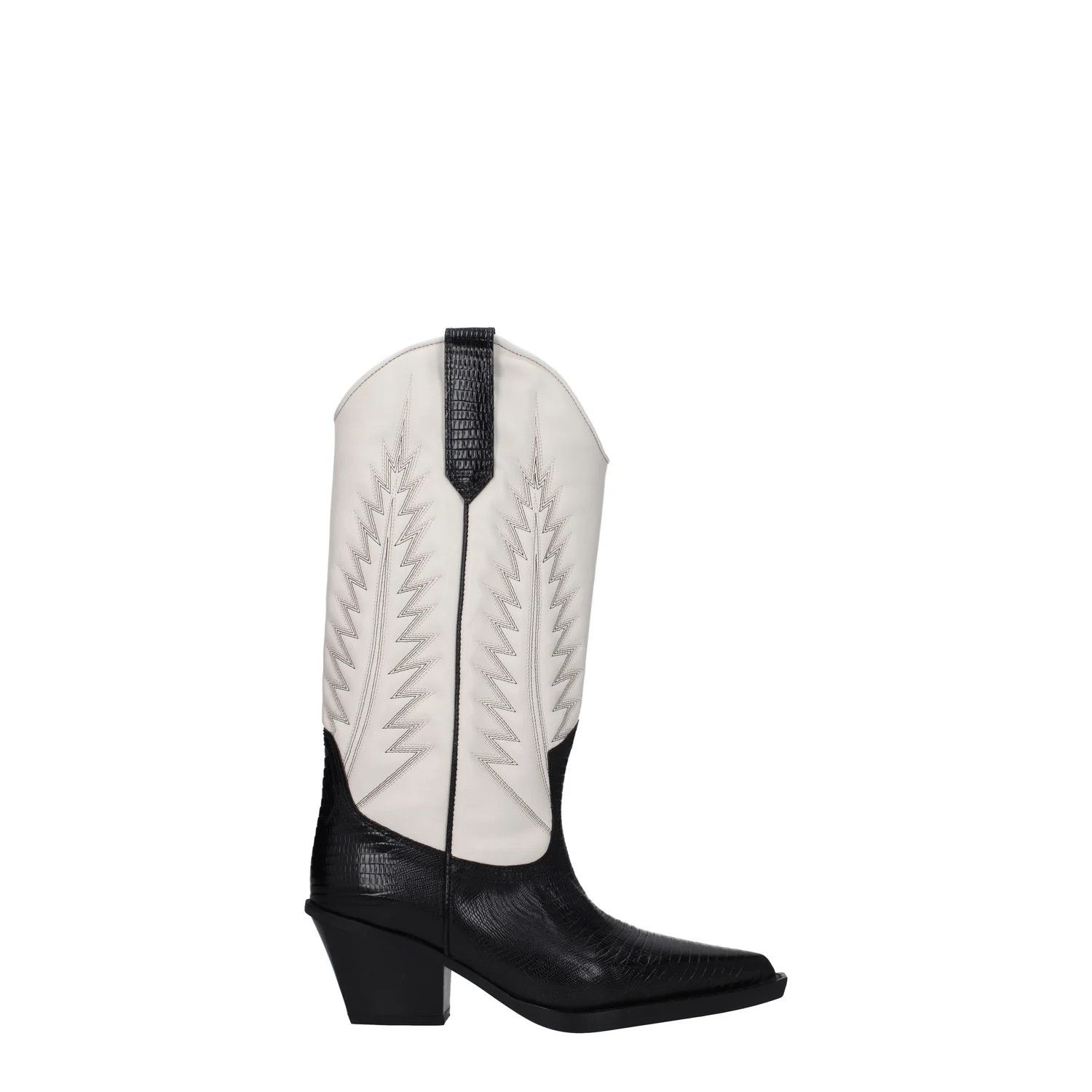 Paris Texas ob1o1e1124 Leather Boots in Black Beige Size US 5 / IT 35 - 1 Thumbnail