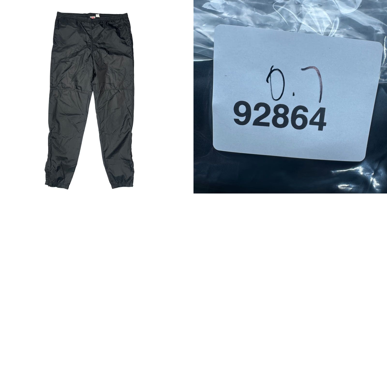 Nike VINTAGE Nike Windbreaker Pants Mens Large Black Logo Anke Zip Size US 33 - 8 Thumbnail