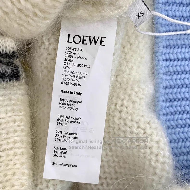 Loewe Loewe White Logo Flower Embroidered Mohair V-Neck Long Sle Size XS / US 0-2 / IT 36-38 - 7 Thumbnail