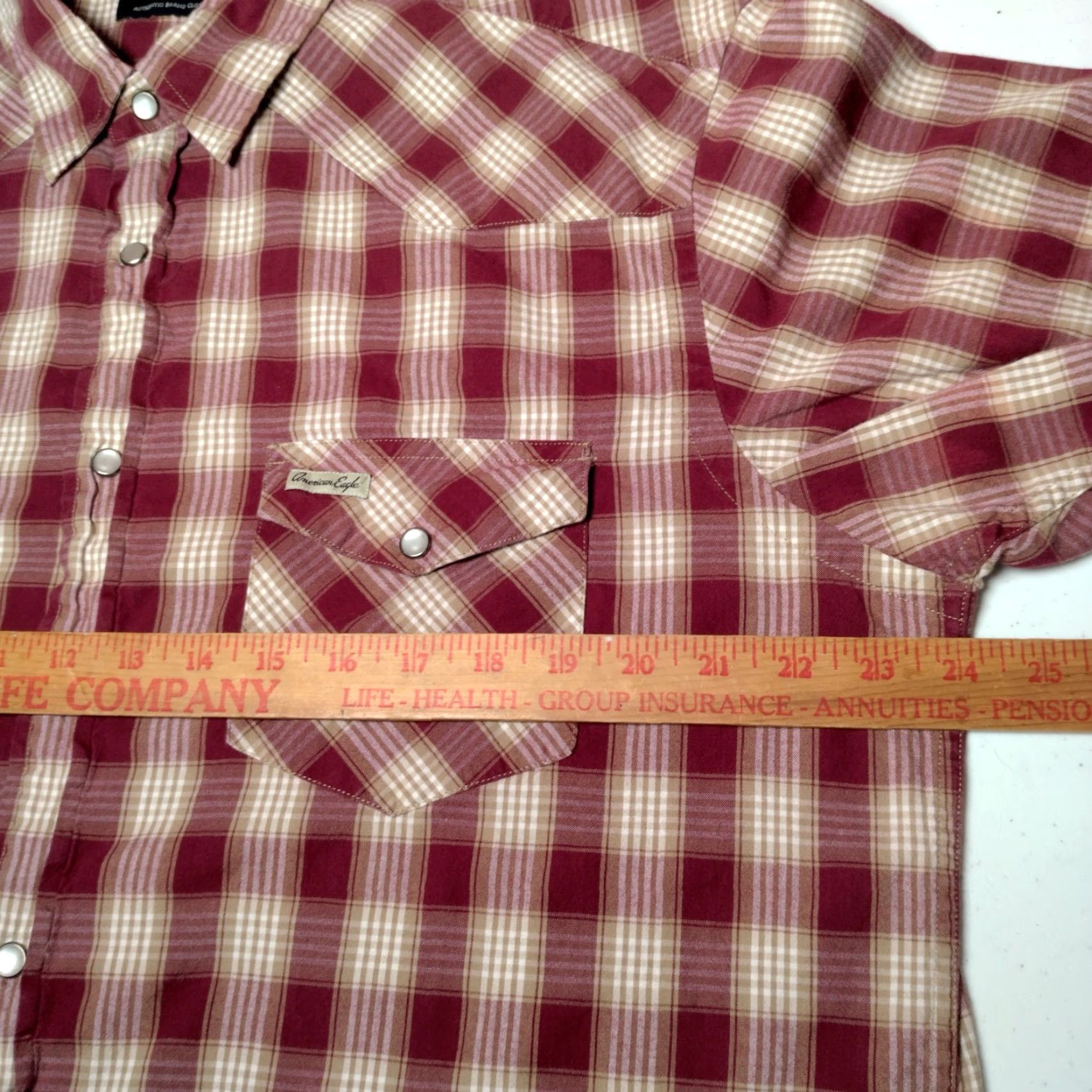 American Eagle Outfitters VINTAGE American Eagle Western Shirt L Men Red Plaid Pearl Snap Short Sleeve Cowboy Rodeo Western Wear Ranchwear—Spread Collar, Button-Up, Cotton Size US L / EU 52-54 / 3 - 6 Thumbnail