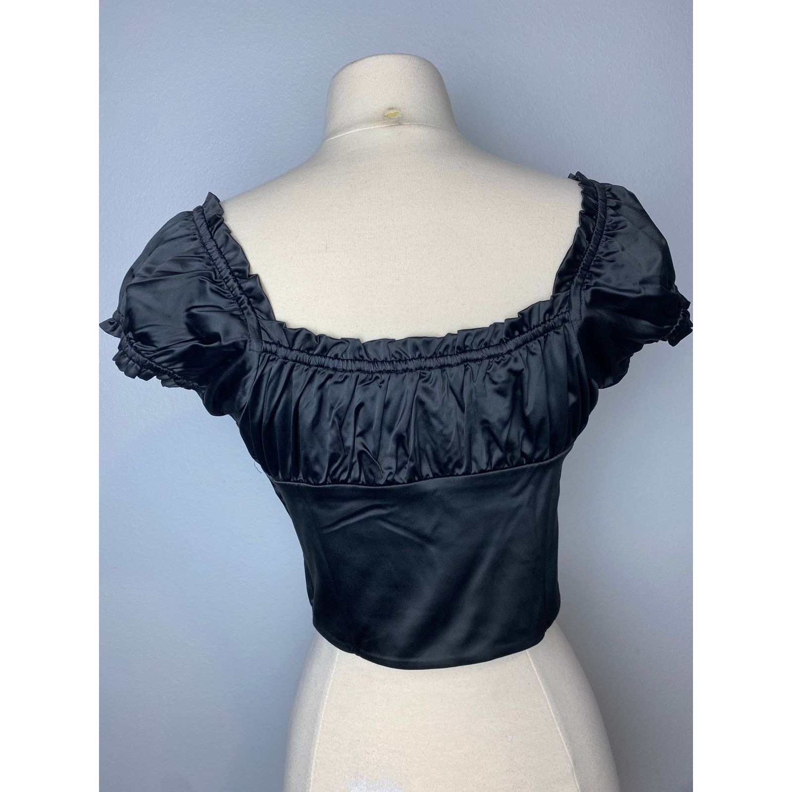 Pacsun LA Hearts Romantic Black Satin Sweetheart Top, Sz Small Size S / US 4 / IT 40 - 6 Thumbnail