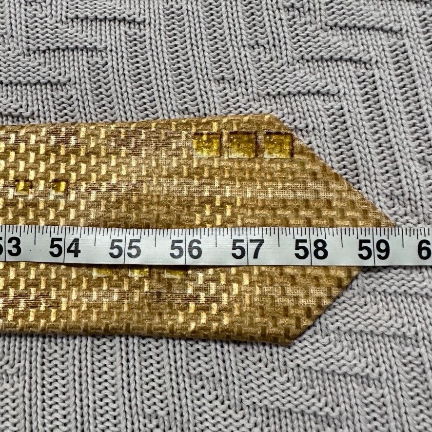 Ermenegildo Zegna Ermenegildo Zegna golden basketweave silk tie Size ONE SIZE - 4 Thumbnail