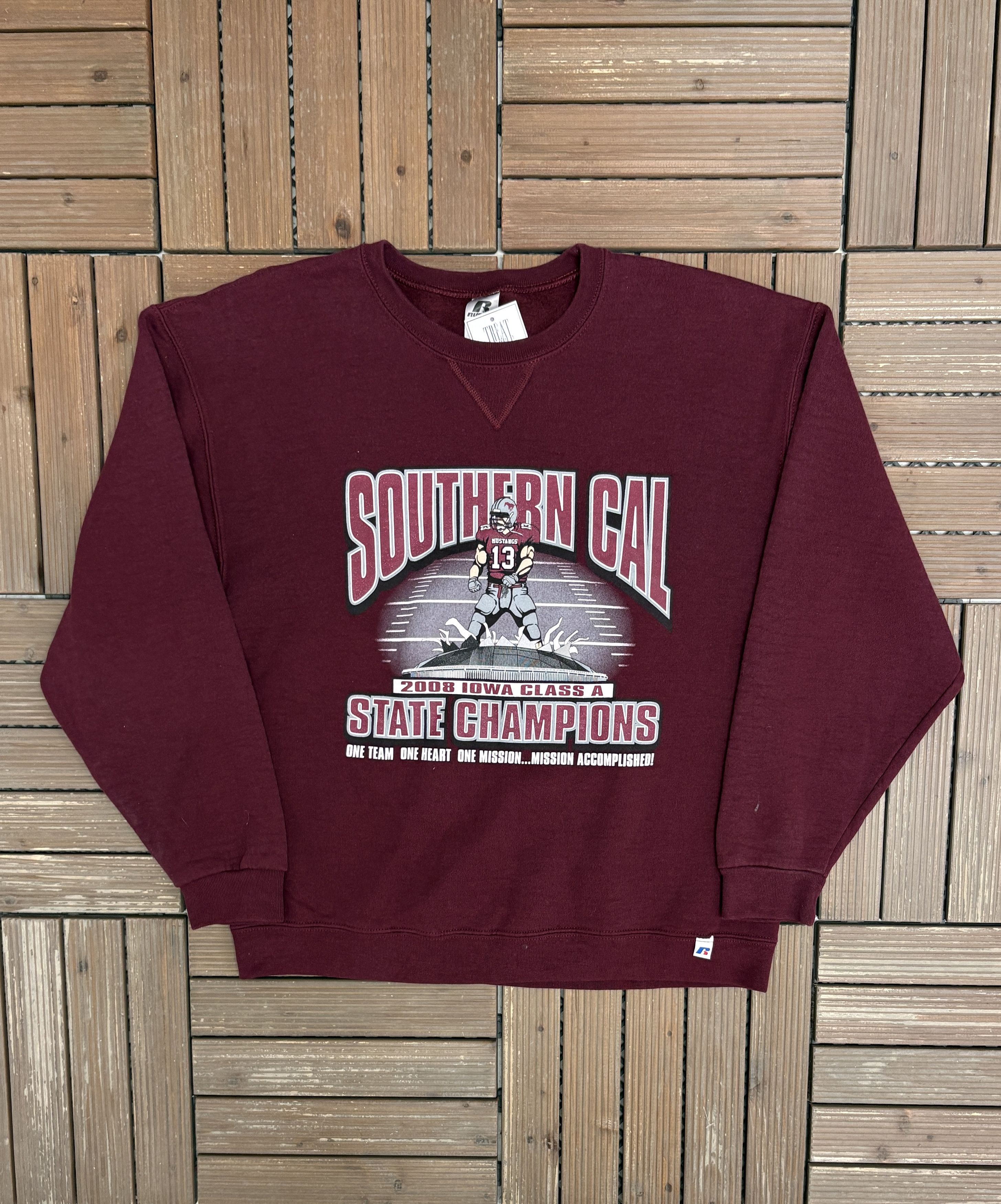 Russell Athletic Southern Cal Mustangs 2008 Iowa Class A Champions Crewneck Size US M / EU 48-50 / 2 - 1 Thumbnail