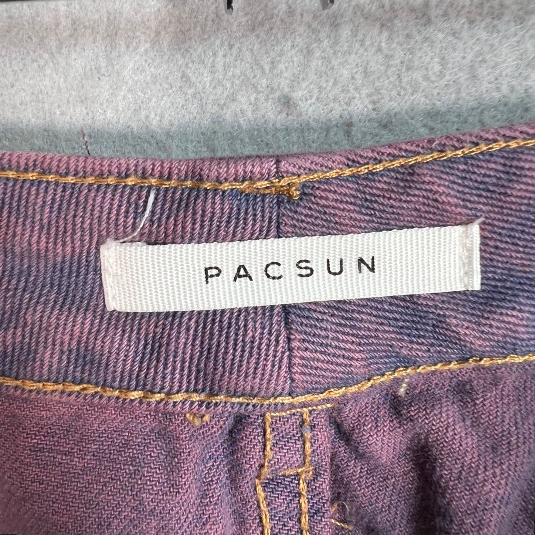 Pacsun PacSun Womens Denim Jeans High-Waisted Purple 29 Inseam 27 Cotton Straight Leg Adult Womens Size 29 Purple Vintage/90s Theme Mens Womens Girls? Size 29" - 3 Thumbnail