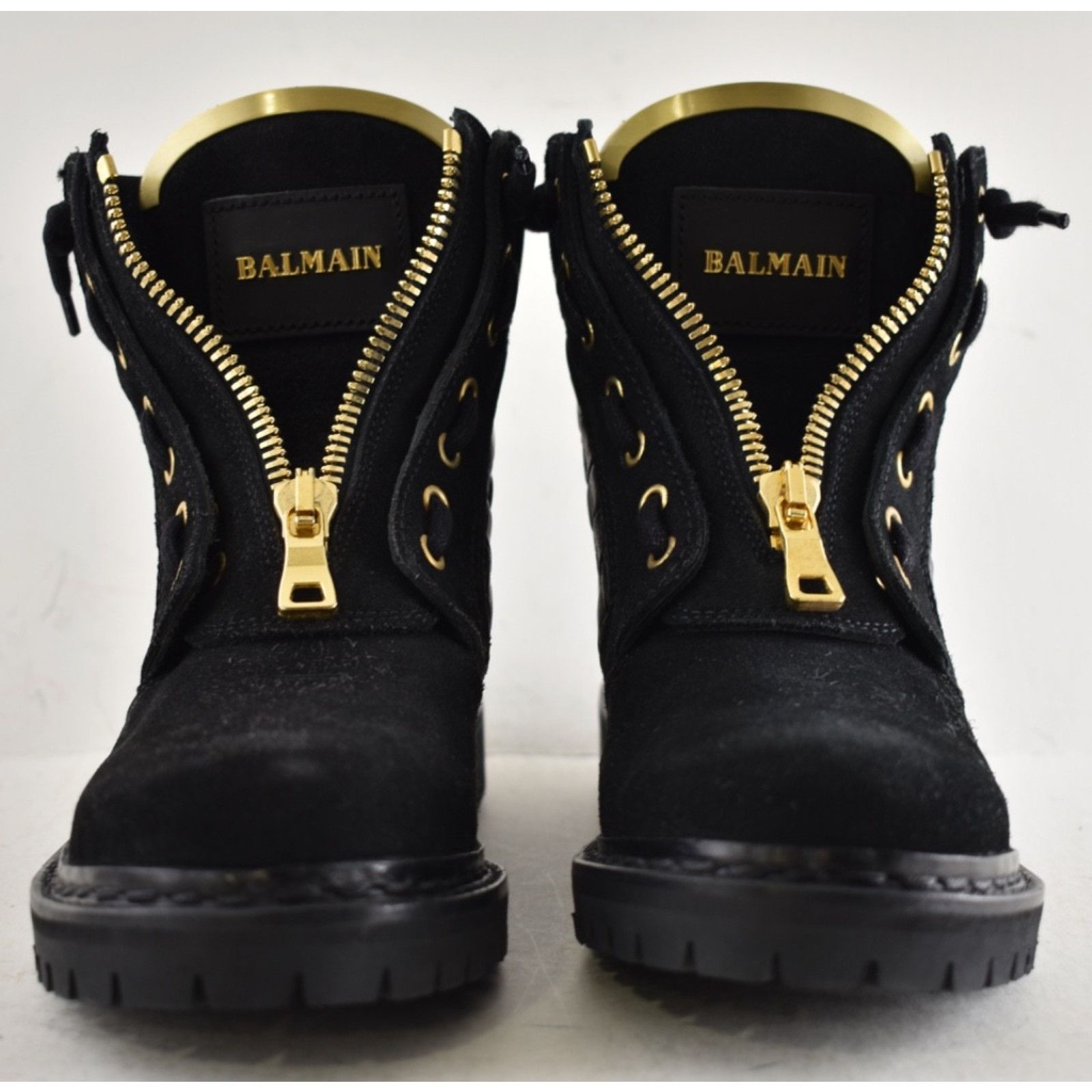 Balmain Balmain Taiga Ranger Leather Suede Gold Zipper Boots 36 Size US 6 / IT 36 - 7 Thumbnail