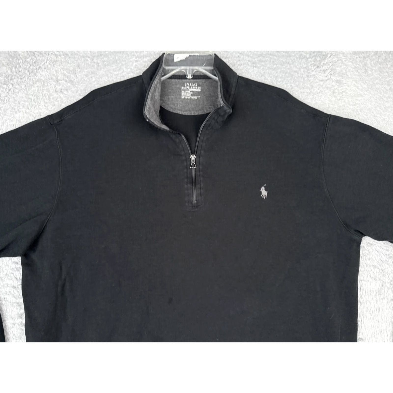 Polo Ralph Lauren Polo Ralph Lauren Sweater Mens XLT Black 1/4 Zip Mock Neck Logo Pullover - Classic Fit, Big & Tall, Knit, Long Sleeve, Casual, Fall, Vietnam, Cotton Size US XL / EU 56 / 4 - 4 Thumbnail