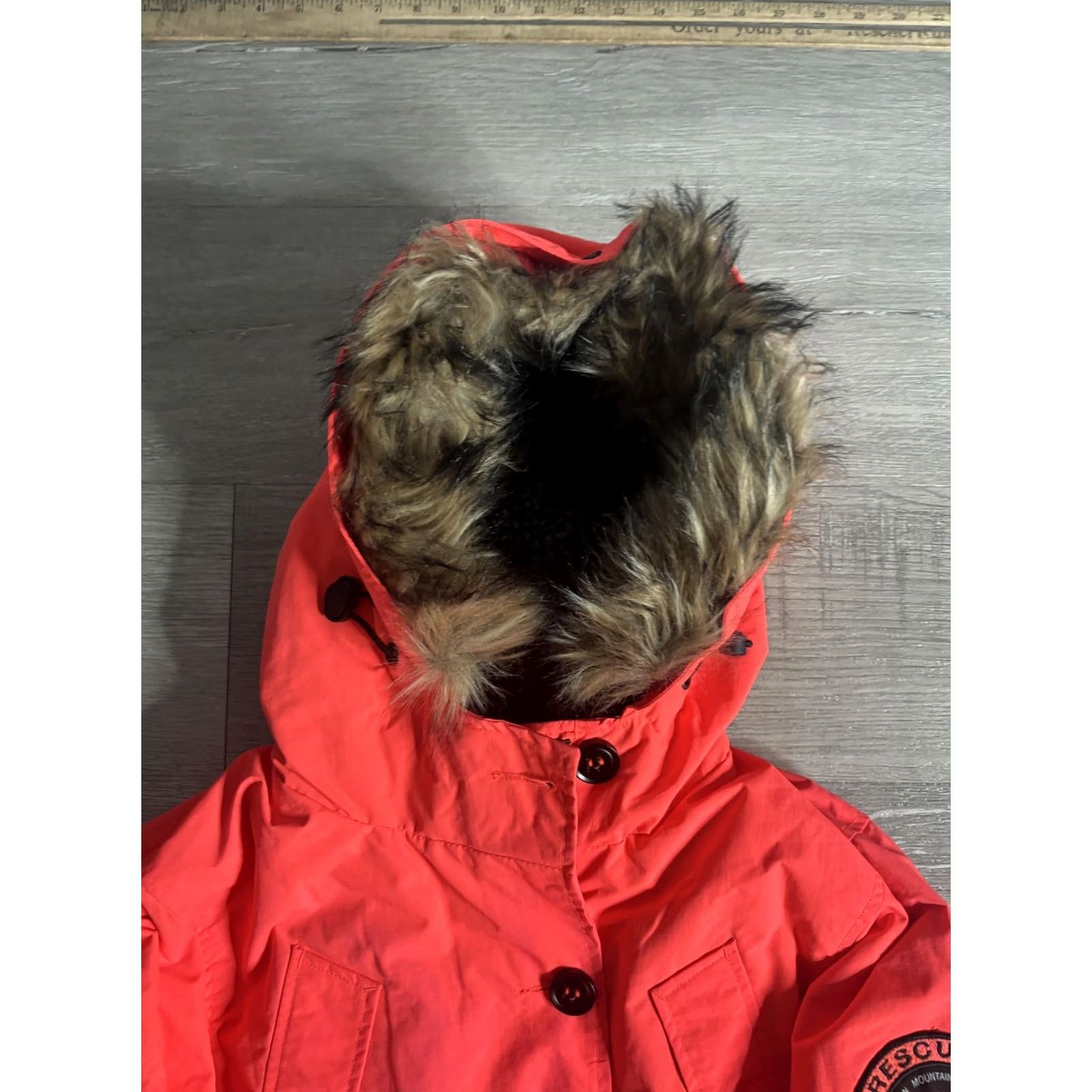 Superdry VINTAGE? No. Superdry Jacket Womens 6 Orange Rescue Coral Hooded Faux Fur Lined Parka Ski Size M / US 6-8 / IT 42-44 - 3 Thumbnail