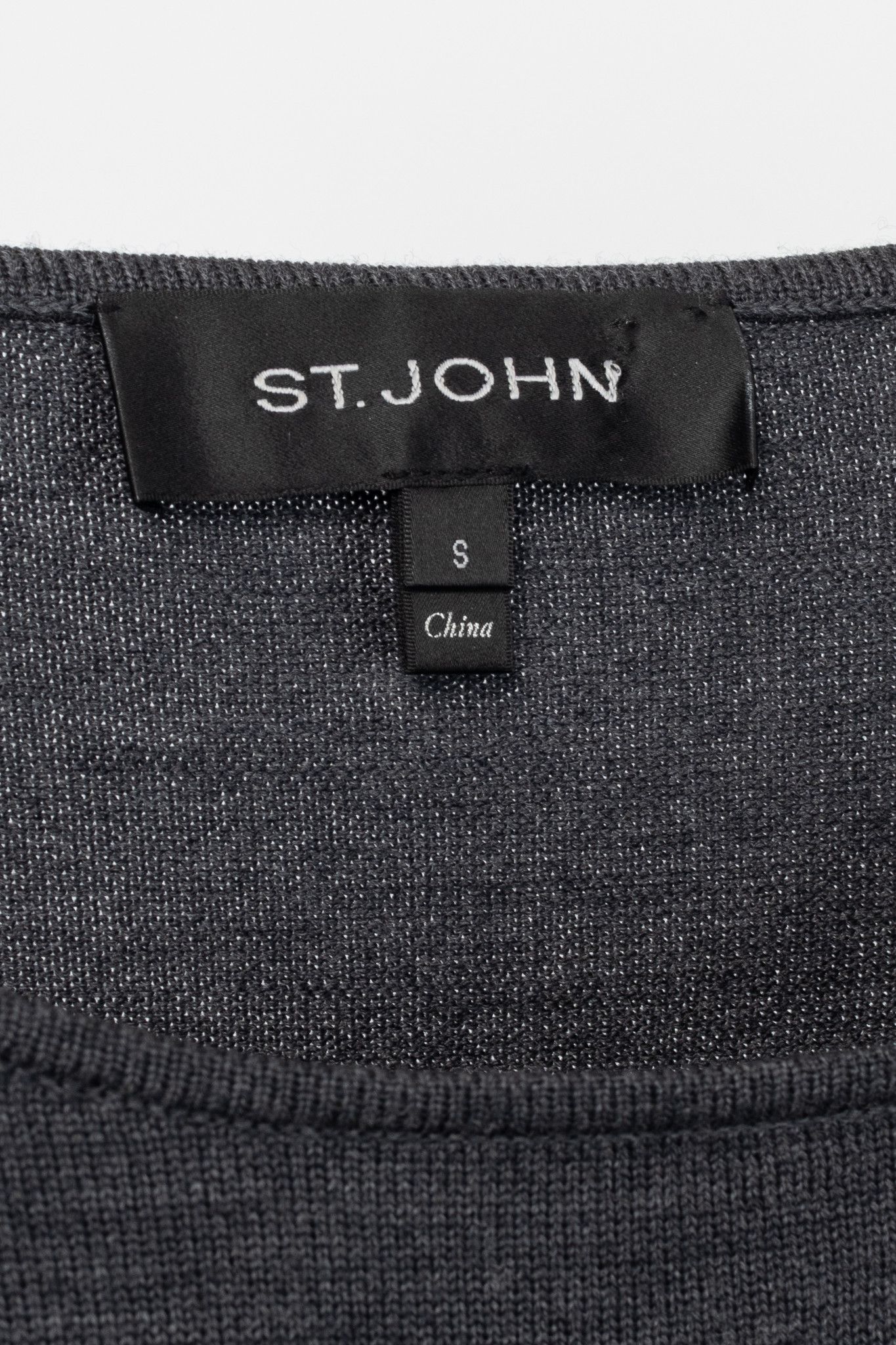 St. John St. John R18 Grey Wool Asymmetrical Studded-Hem Sweater Size S / US 4 / IT 40 - 4 Thumbnail