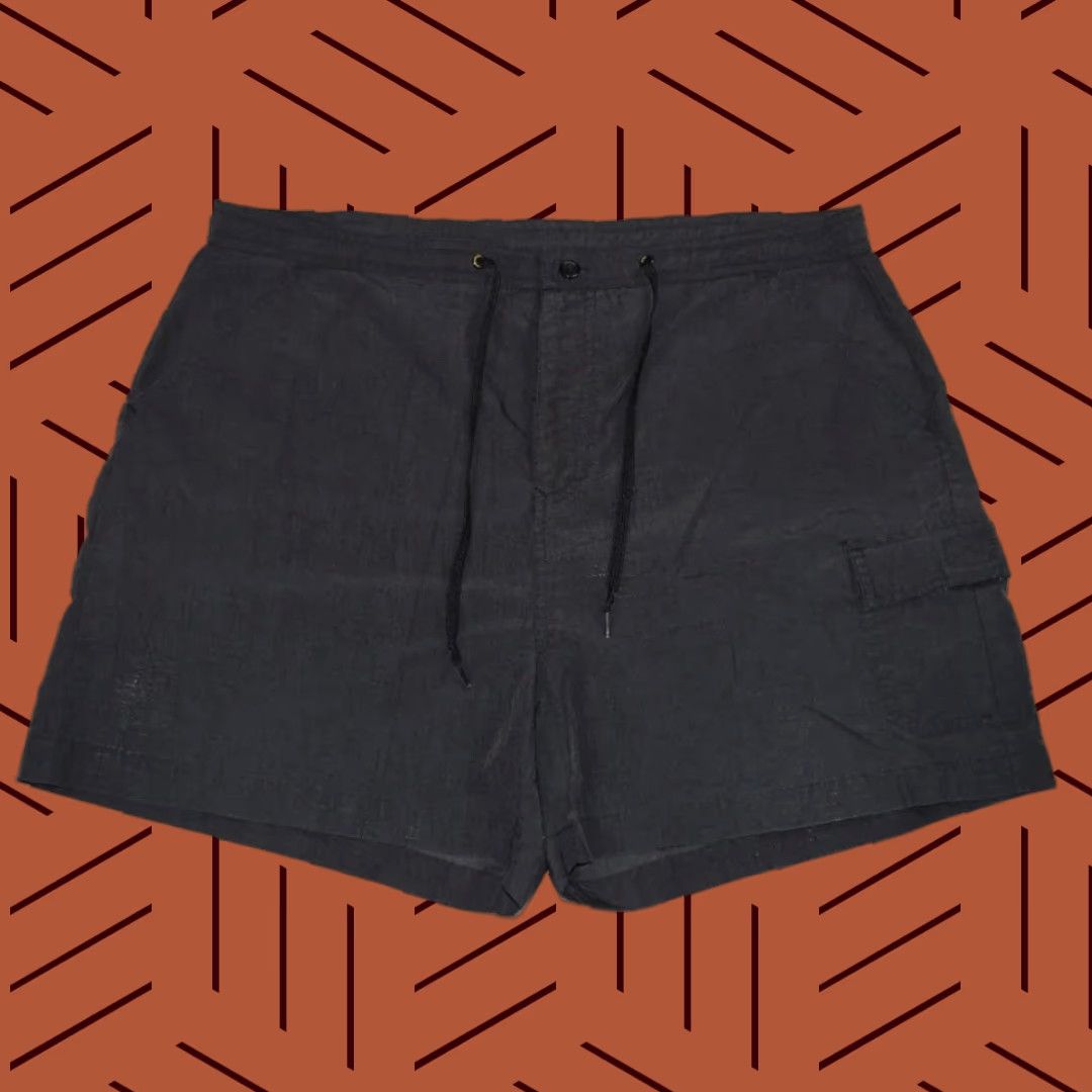 Vintage VINTAGE ATHCO Baggies Shorts Bottom Mens 36" Waist Black 80s 90s Drawstring Board Shorts Men Size US 33 - 1 Thumbnail
