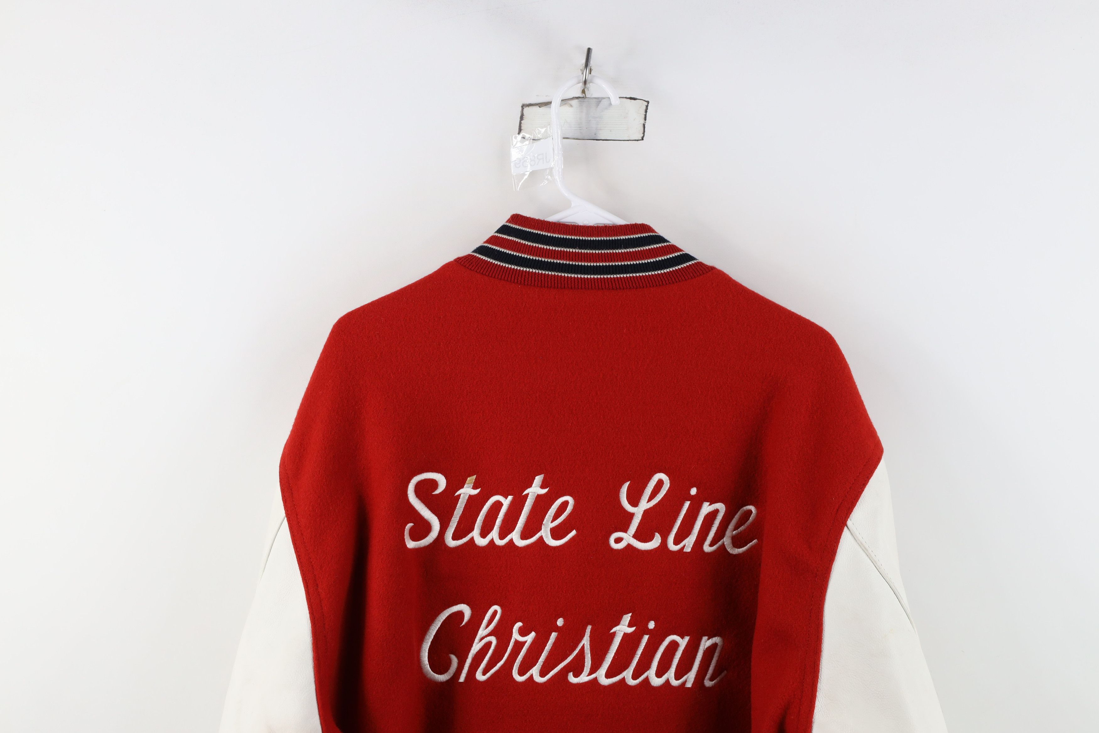 Vintage Vintage 90s Streetwear Long Varsity Letterman Jacket Red USA Size US XL / EU 56 / 4 - 15 Thumbnail