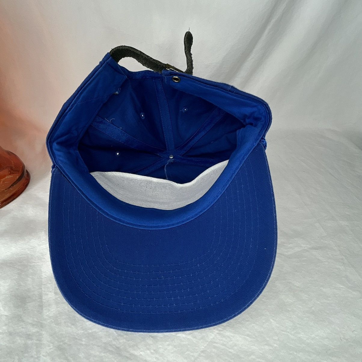 Vintage Vtg 90’s Carnival Cruise Blue Leather Strapback Hat Size ONE SIZE - 5 Thumbnail