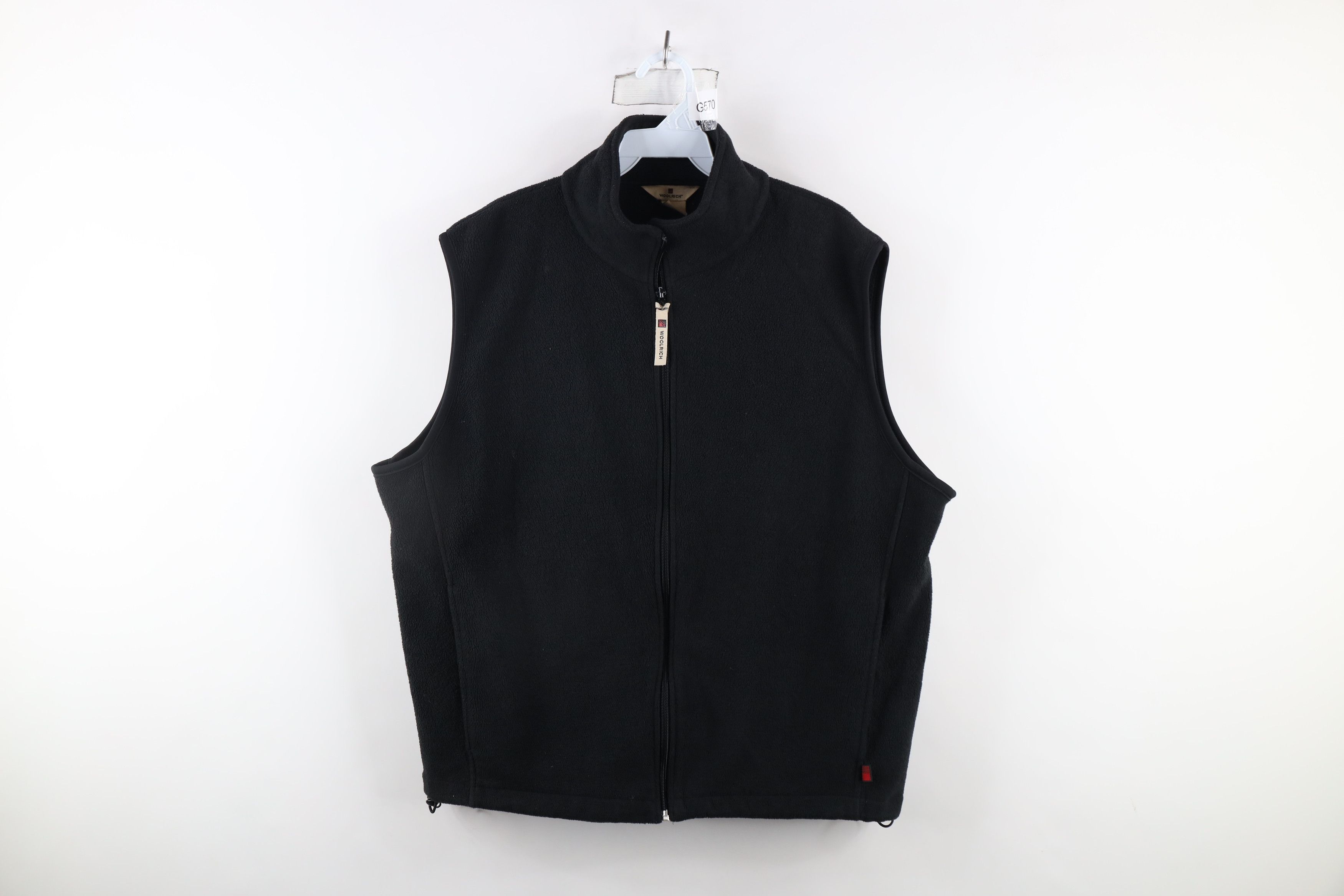 Vintage × Woolrich Woolen Mills Vintage 90s Woolrich Faded Full Zip Fleece Vest Jacket Black Size US L / EU 52-54 / 3 - 1 Thumbnail