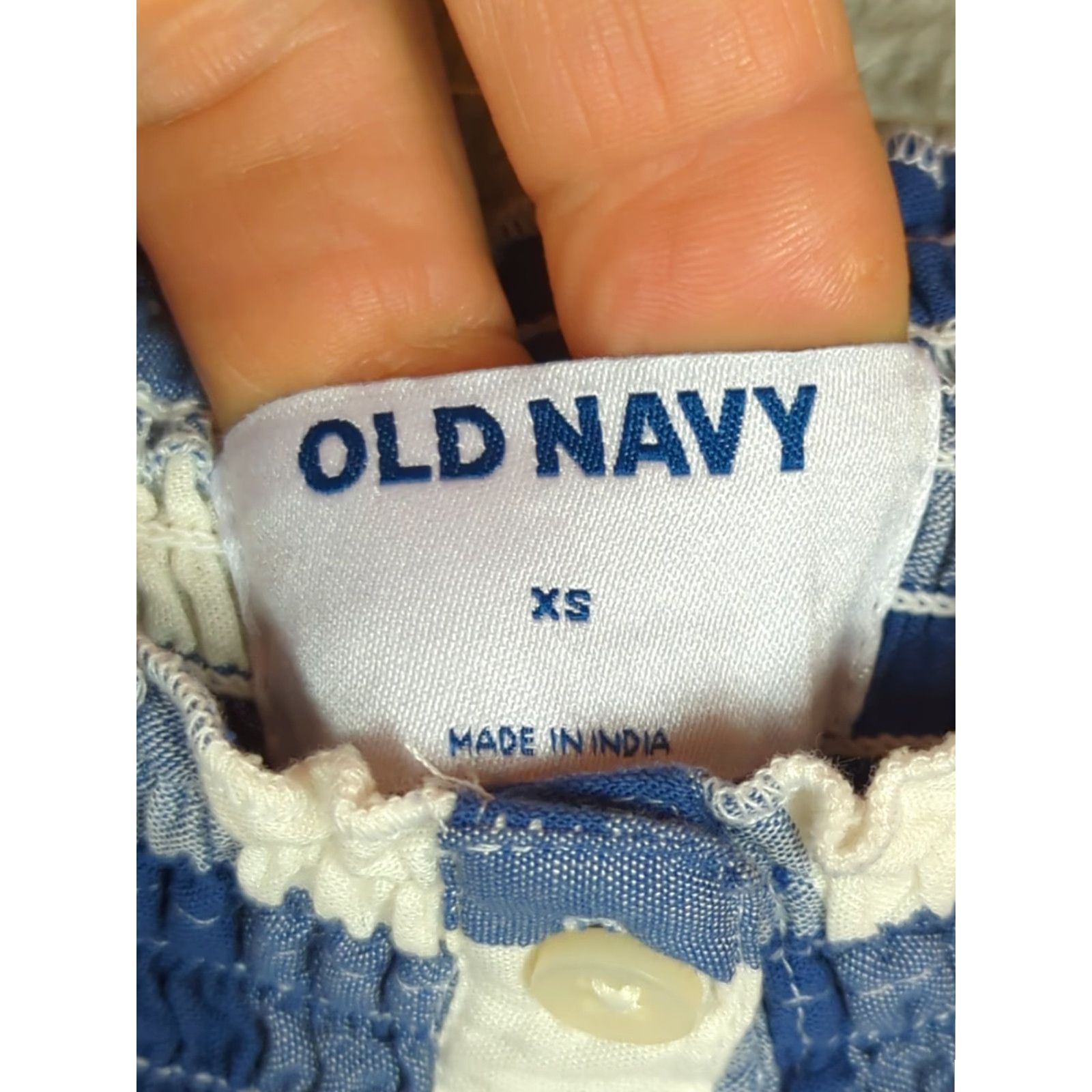 Old Navy Old Navy Midi Dress XS Blue White Check Smocked Gingham Cottagecore, Pockets, Lightweight, Sleeveless, Square Neck, Everyday Casual Women's Dress Size XS / US 0-2 / IT 36-38 - 7 Thumbnail