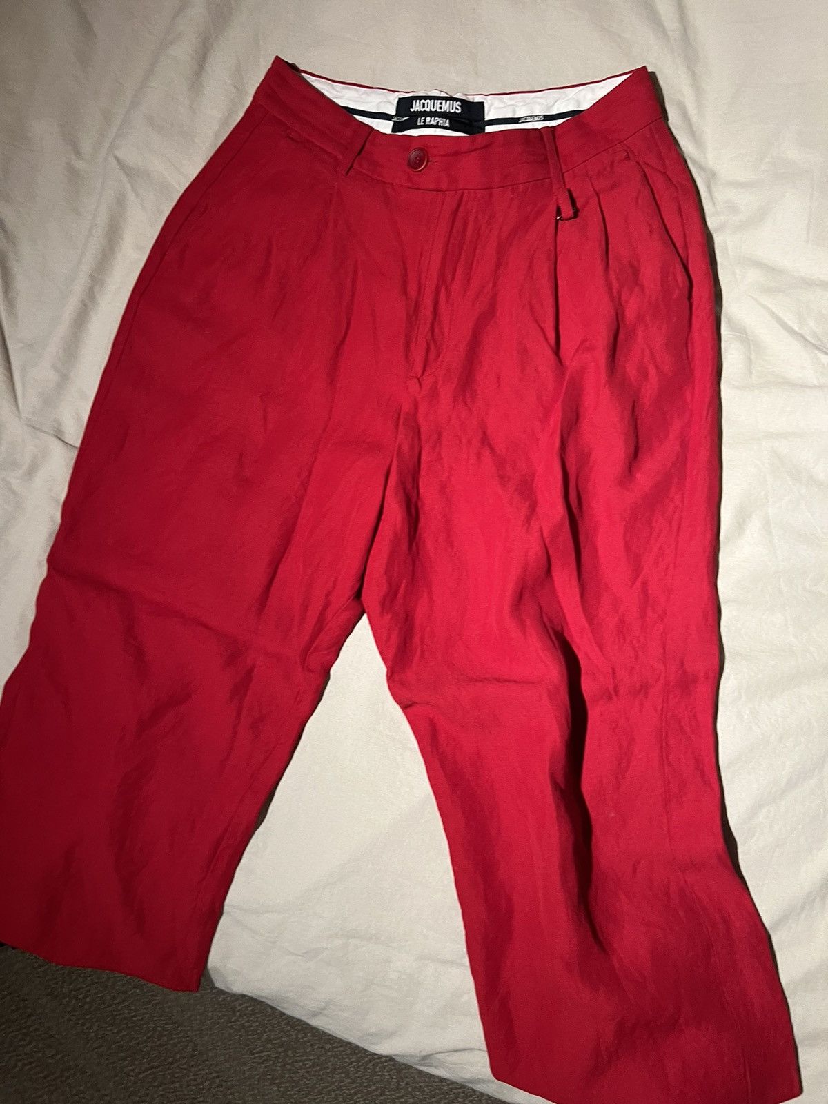Jacquemus JACQUEMUS LE RAPHIA RED PANTS Size 48S - 1 Thumbnail