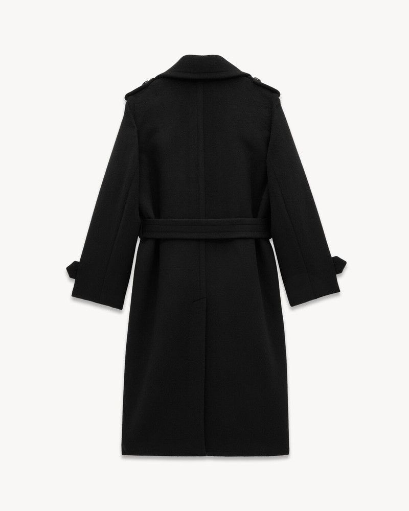 Saint Laurent Paris oc11z0126 790847 Trench Coat in Wool and Cashmere Felt Size US M / EU 48-50 / 2 - 3 Thumbnail