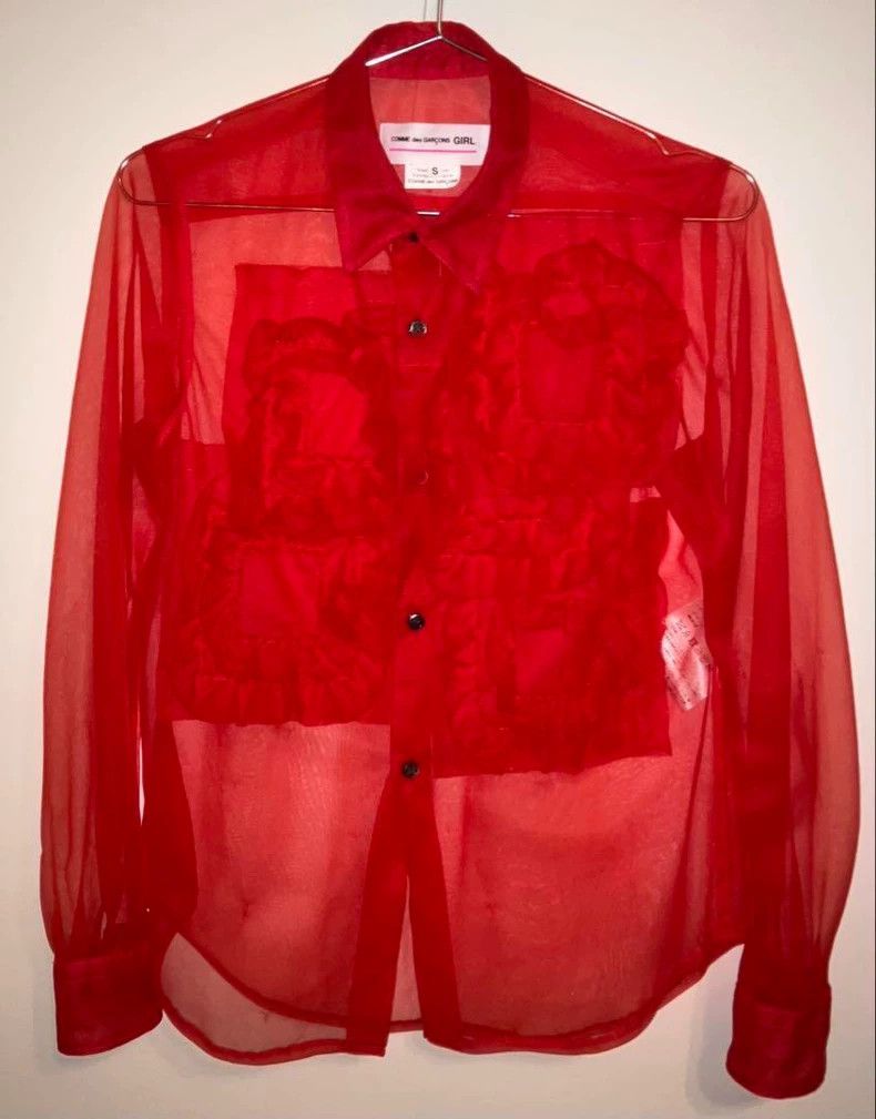 Comme des Garcons COMME des GARCONS Red Vintage Fold Floral Top - dmc Size US S / EU 44-46 / 1 - 1 Thumbnail