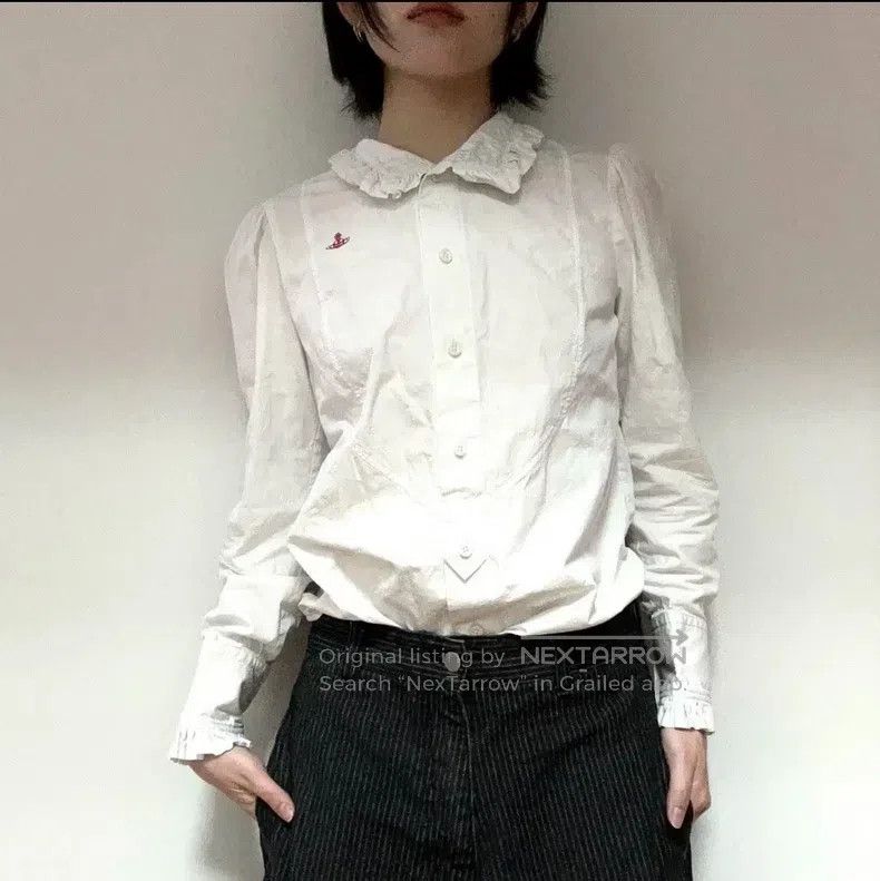 Vivienne Westwood Vivienne Westwood ORB logo pleated bow shirt Size S / US 4 / IT 40 - 2 Thumbnail