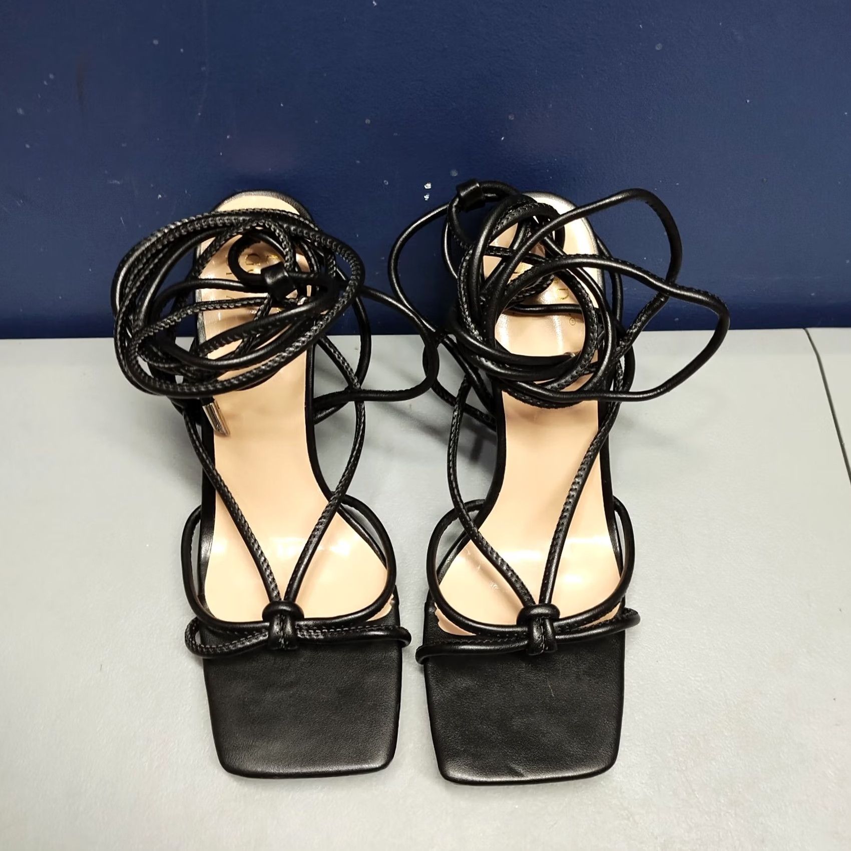 Vintage Lady Godiva Strappy Heels Womens Size 11 Black Comfort Square Toe Party/Cocktail Womens Shoes Size US 11 / IT 41 - 3 Thumbnail