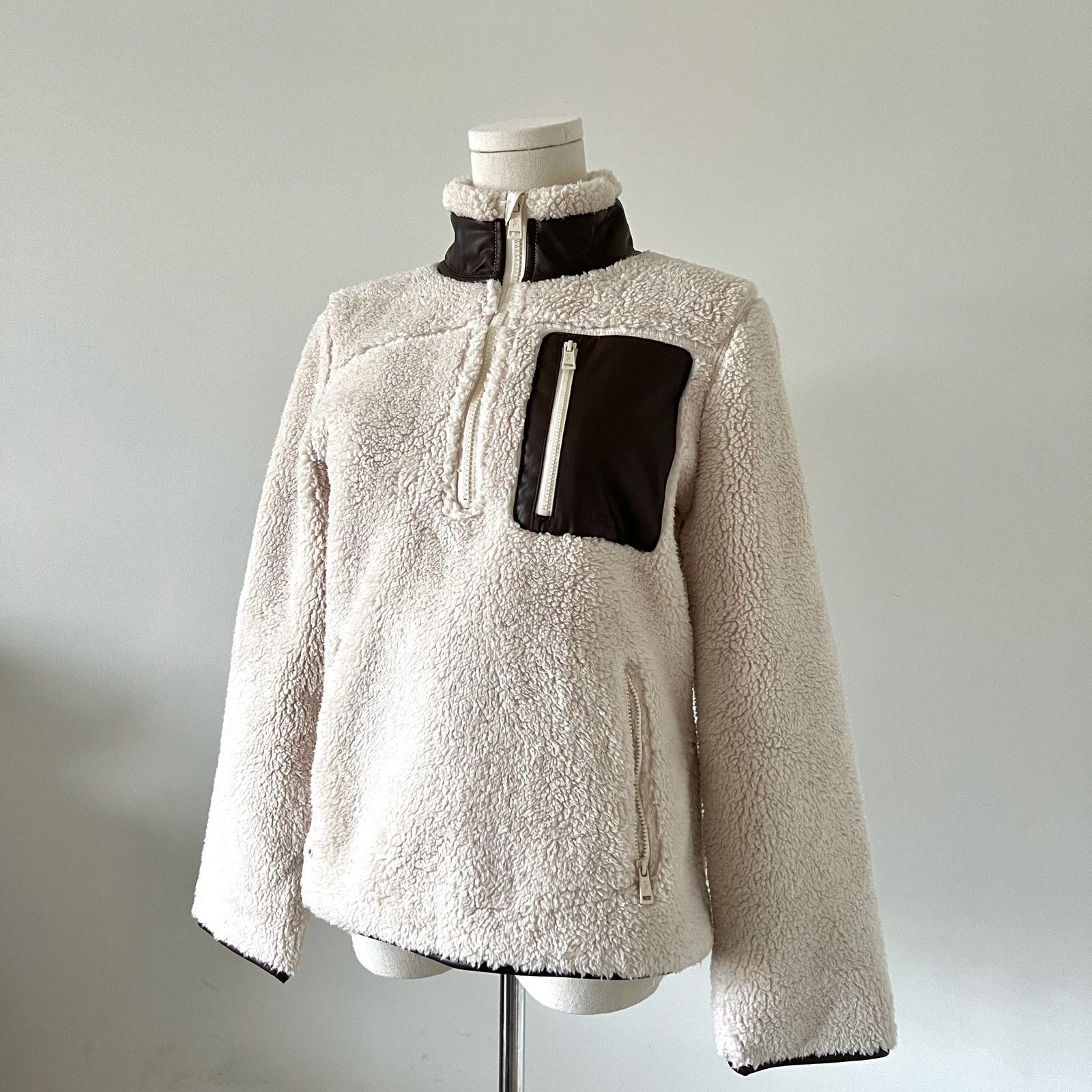 Ralph Lauren Ralph Lauren Cream Sherpa Fleece Pullover Jacket Size S Size S / US 4 / IT 40 - 1 Thumbnail
