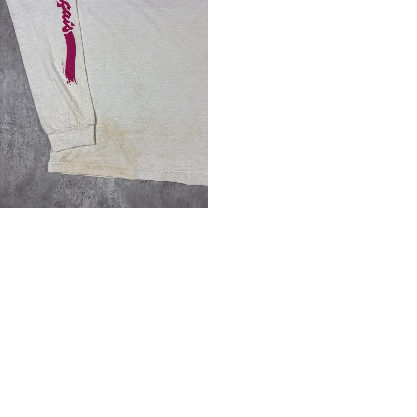 Vintage VINTAGE Embrasse Moi T Shirt French Funny Humor White Long Sleeve L Women 90s Barbie Screen Stars Designers? Size L / US 10 / IT 46 - 10 Thumbnail