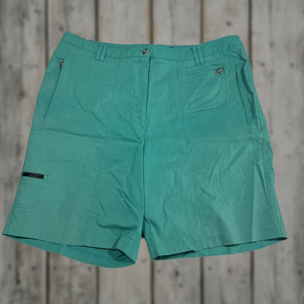 Vintage VINTAGE: No Jamie Sadock Stretch Shorts Women 14 Green Golf Pickleball Pockets Designer Shirt? Size 36" / US 14 / IT 50 - 1 Thumbnail