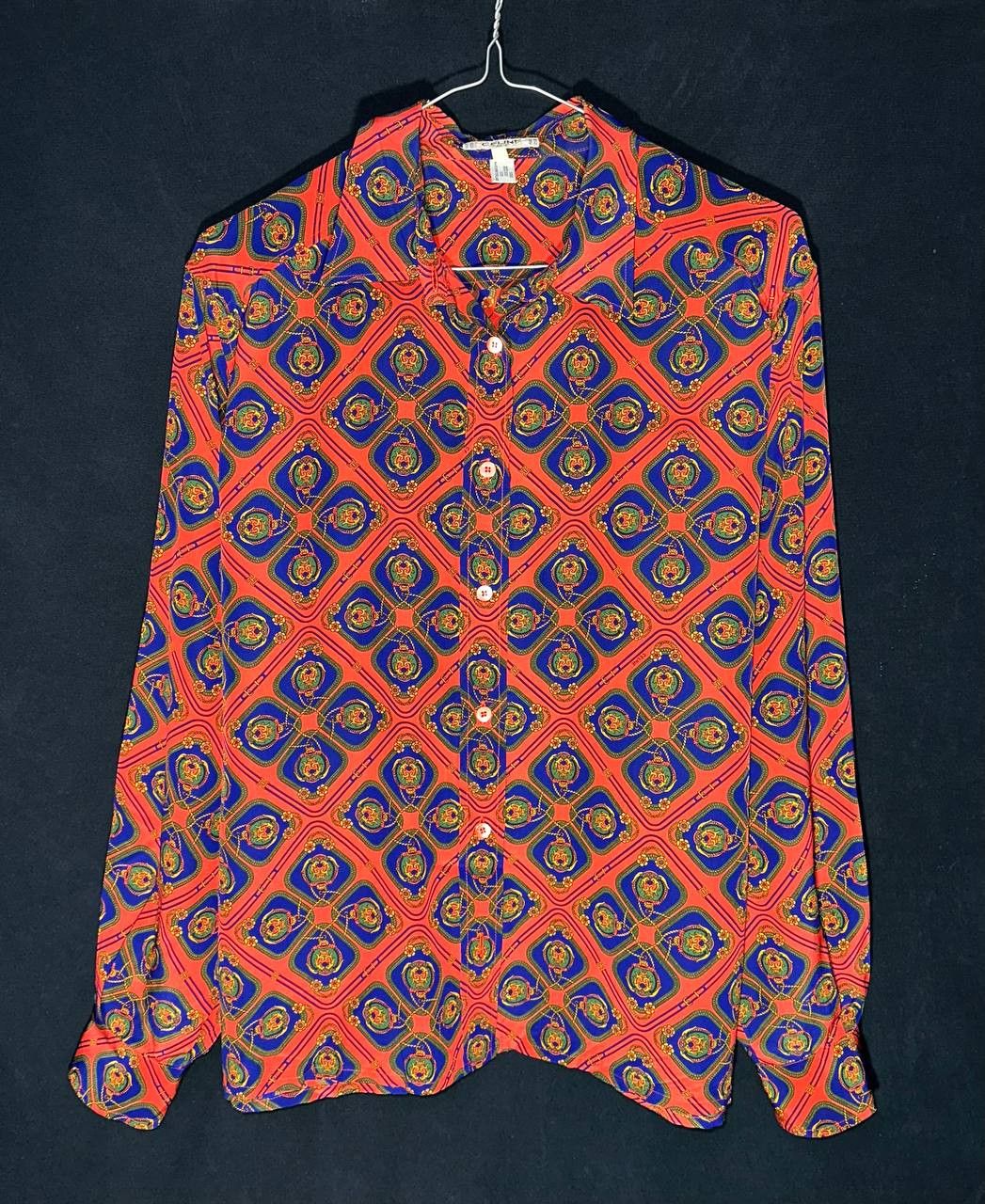 Celine × Vintage CELINE PARIS Vtg 1980s 100% Silk Blouse Made in Switzerland Size L / US 10 / IT 46 - 1 Thumbnail