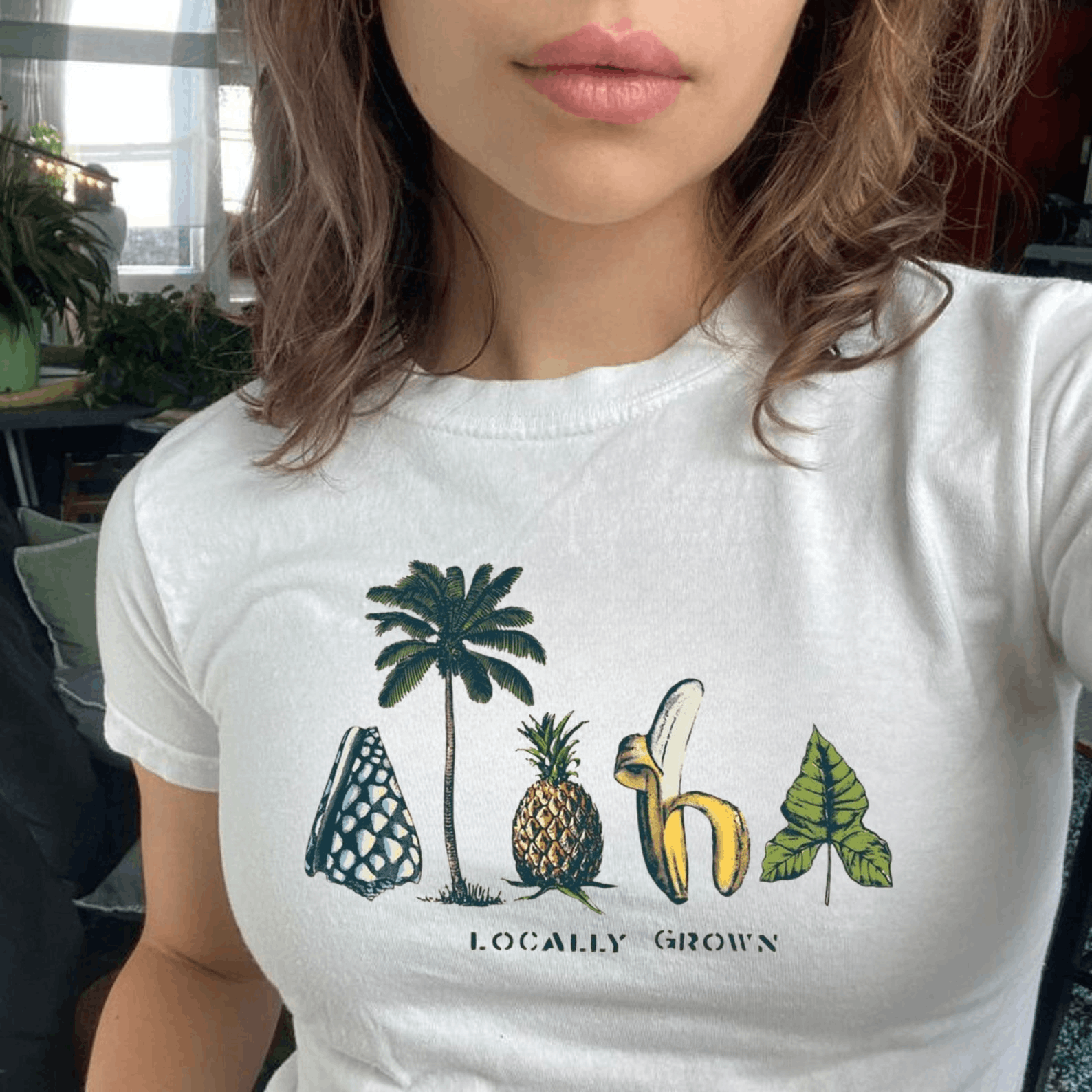 Other Vintage “Locally Grown” Baby Tee – Y2K Graphic Size M / US 6-8 / IT 42-44 - 3 Thumbnail