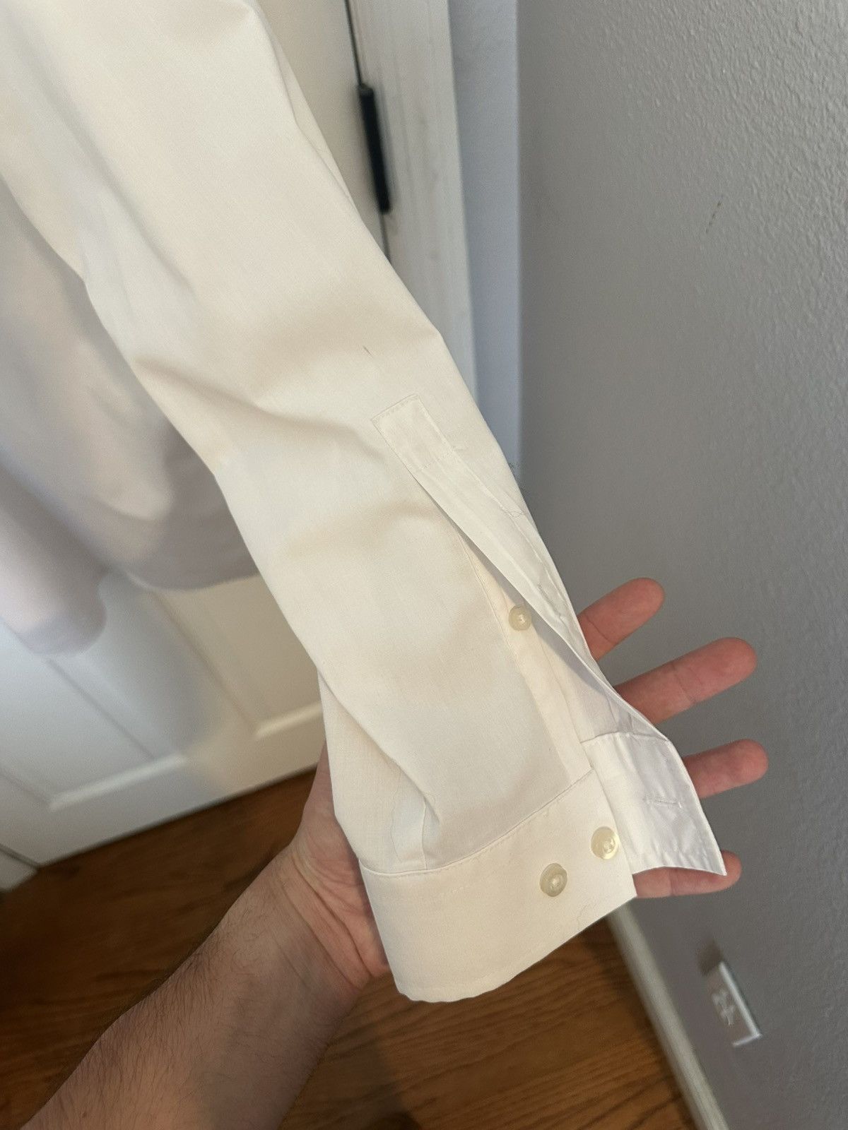 J Ferrar JF J Ferrar Slim Stretch Dress Shirt White Mens M 15-15.5 Size US M / EU 48-50 / 2 - 6 Thumbnail