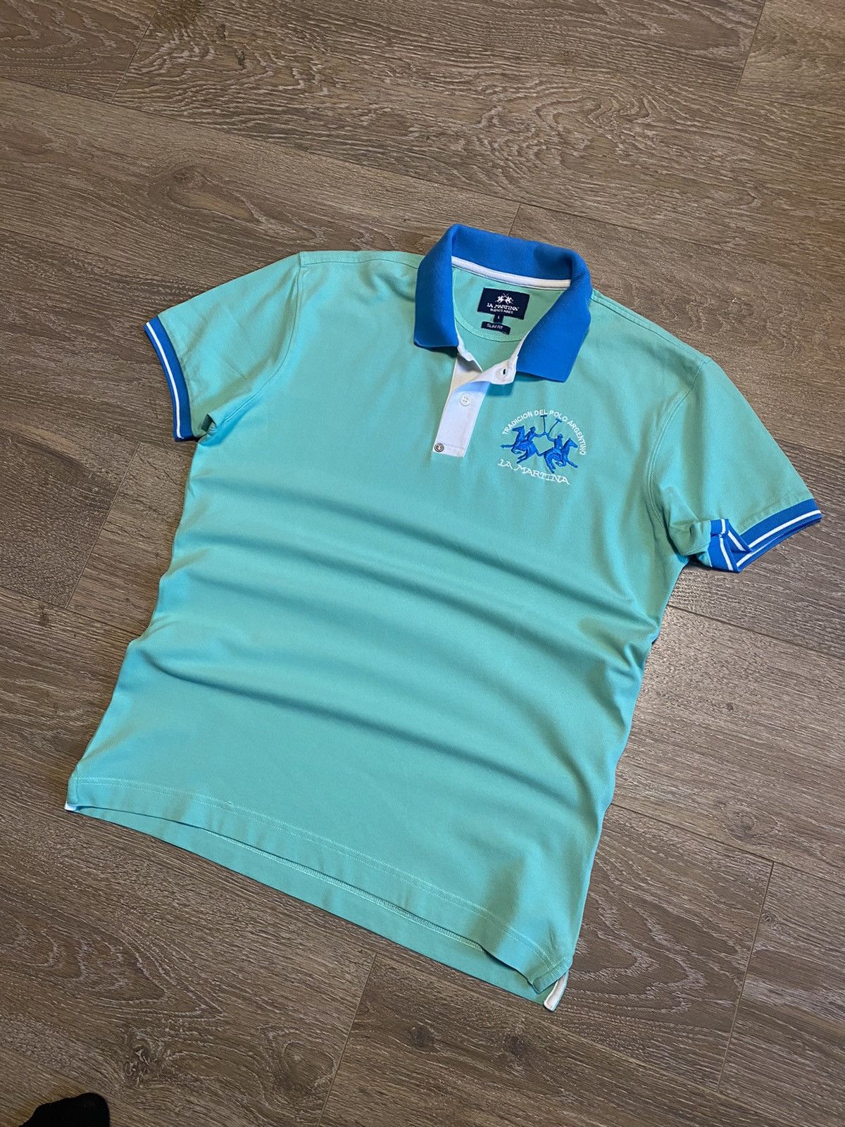 La Martina × Vintage Vintage La Martina Polo Tshit Emerald Size US L / EU 52-54 / 3 - 3 Thumbnail