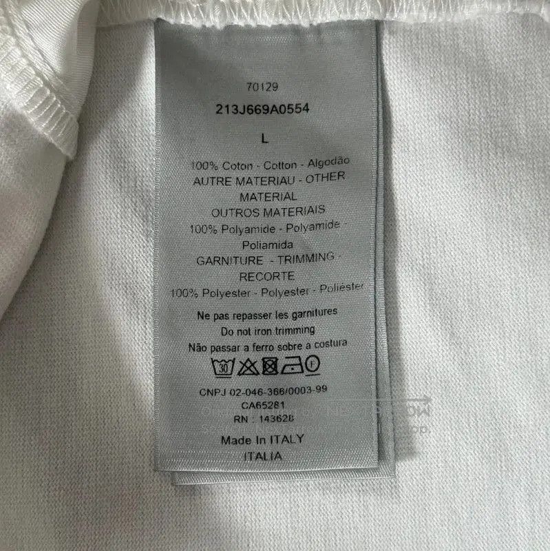 Dior Dior White Cotton Men's T-Shirt . Size US L / EU 52-54 / 3 - 4 Thumbnail